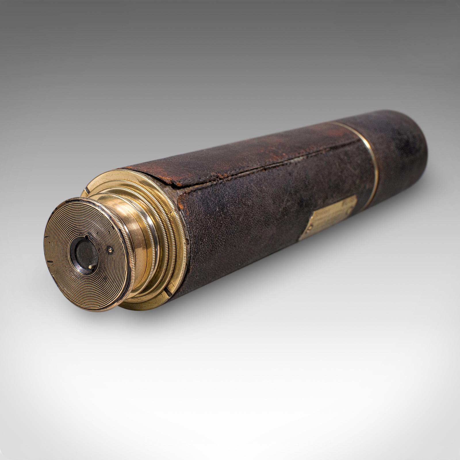 Laiton Antique Lord Bury 4 Draw Telescope, English, Terrestrial, JH Steward, Victorian en vente