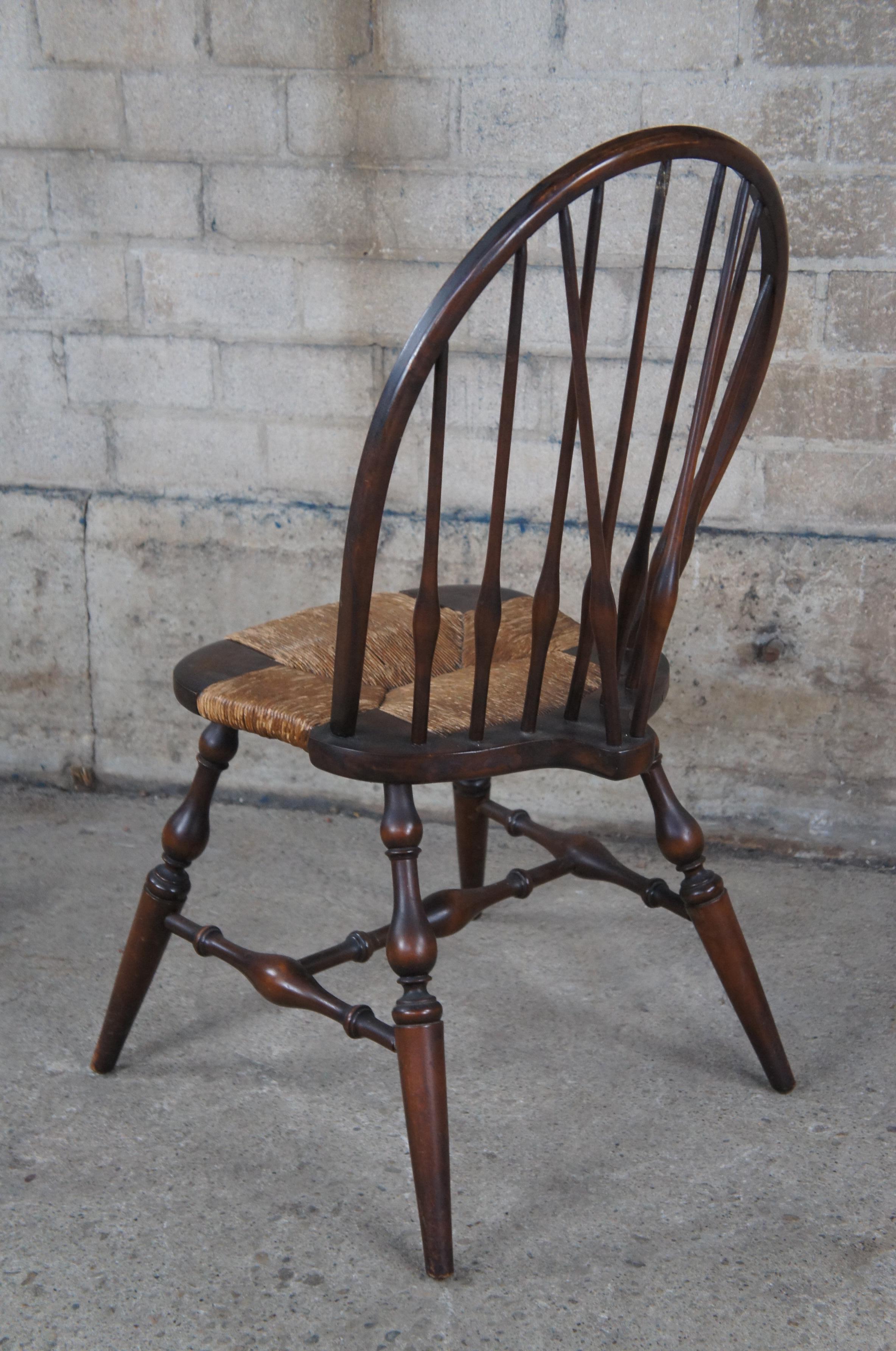 Antique Lord & Taylor Windsor Country Farmhouse Rush Bentwood Slat Back Chair 3