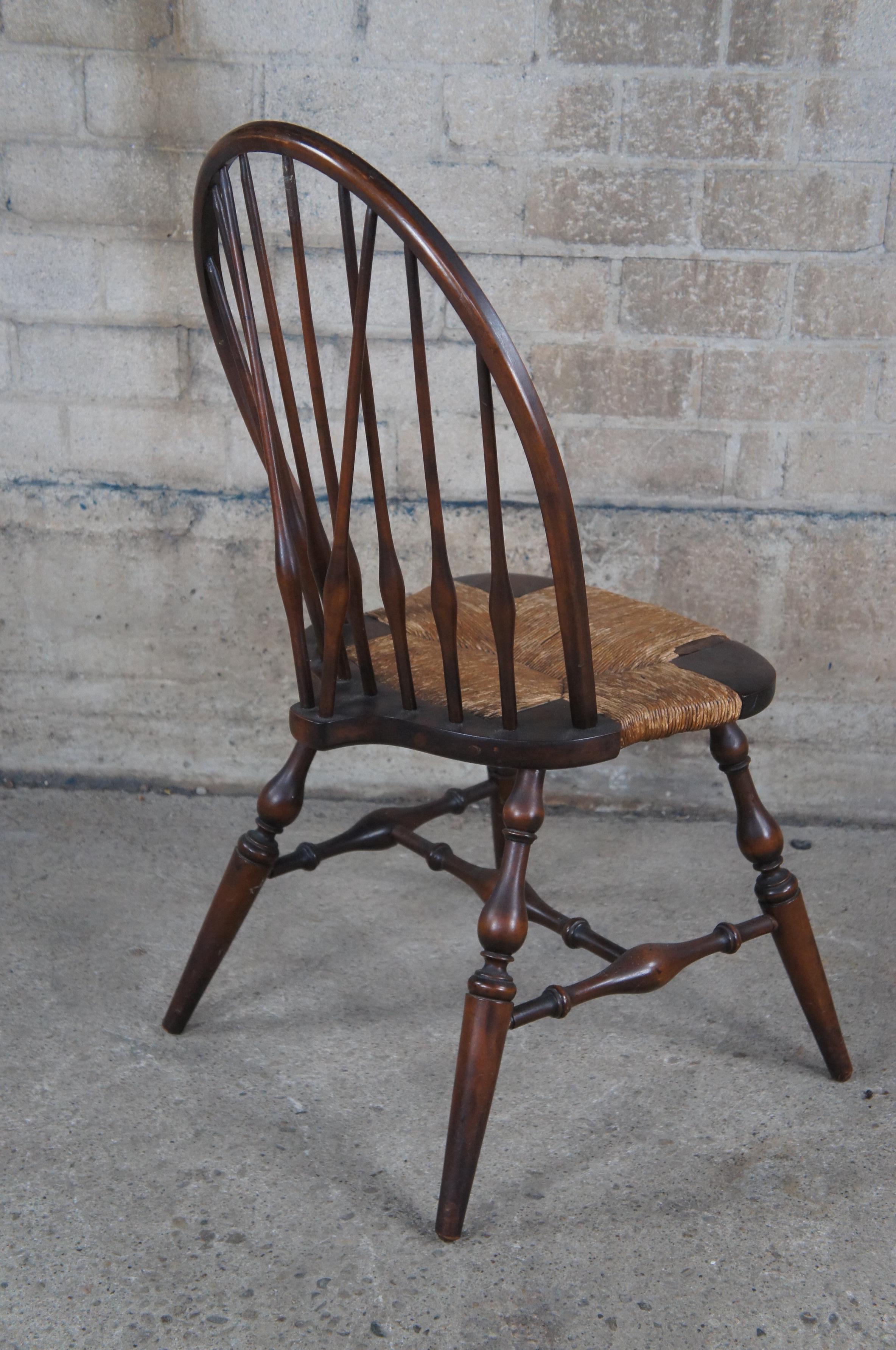 Antique Lord & Taylor Windsor Country Farmhouse Rush Bentwood Slat Back Chair 5