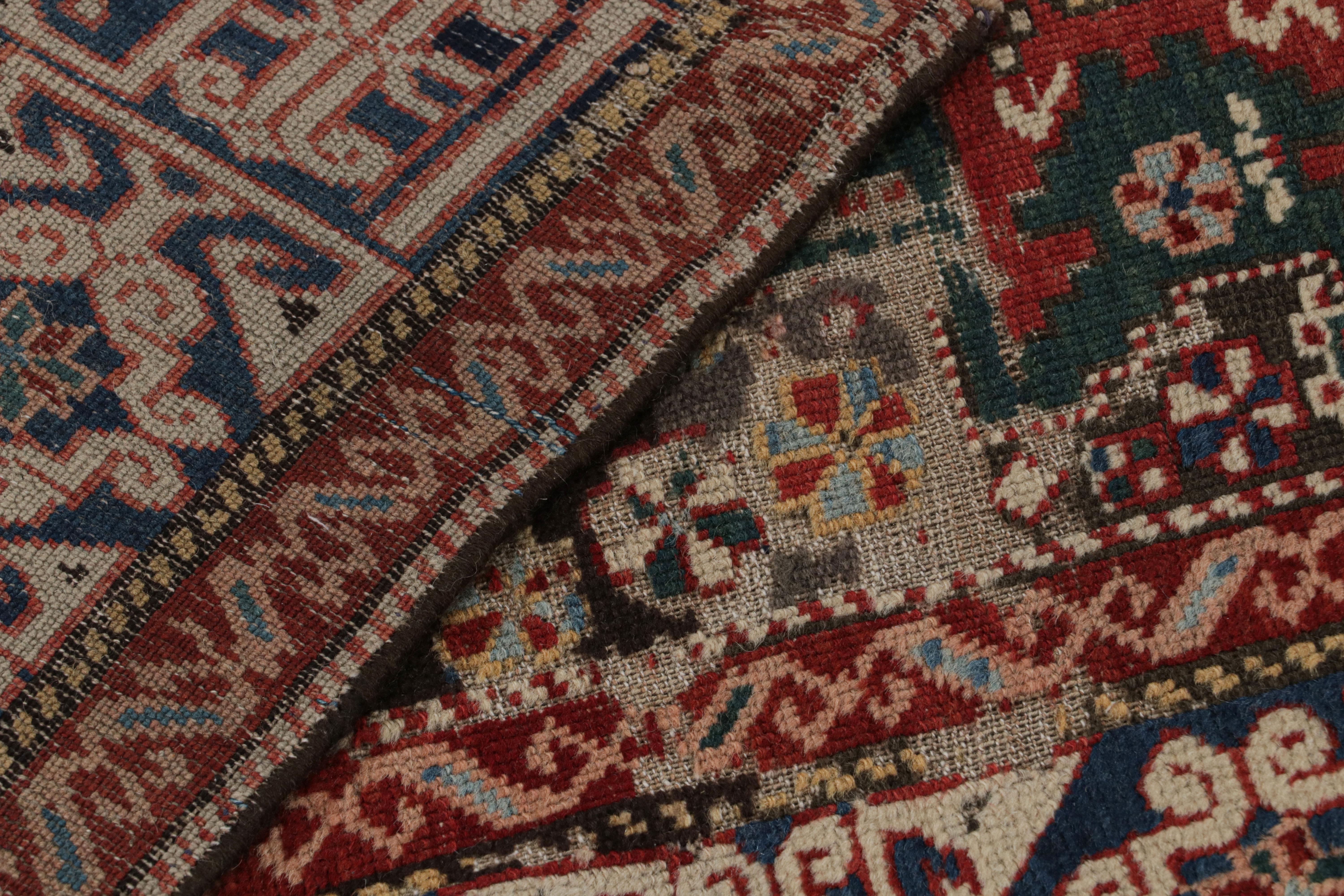 Early 20th Century Antique Lori Geometric Red and Beige Wool Runner by Rug & Kilim For Sale