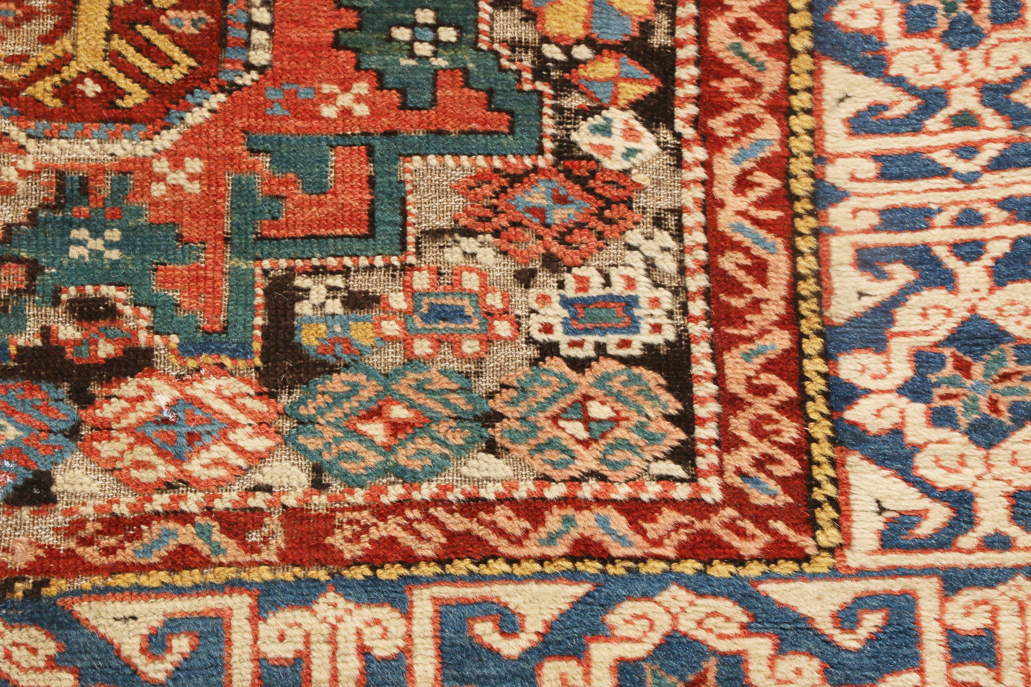 Antique Lori Geometric Red and Beige Wool Runner by Rug & Kilim In Good Condition For Sale In Long Island City, NY