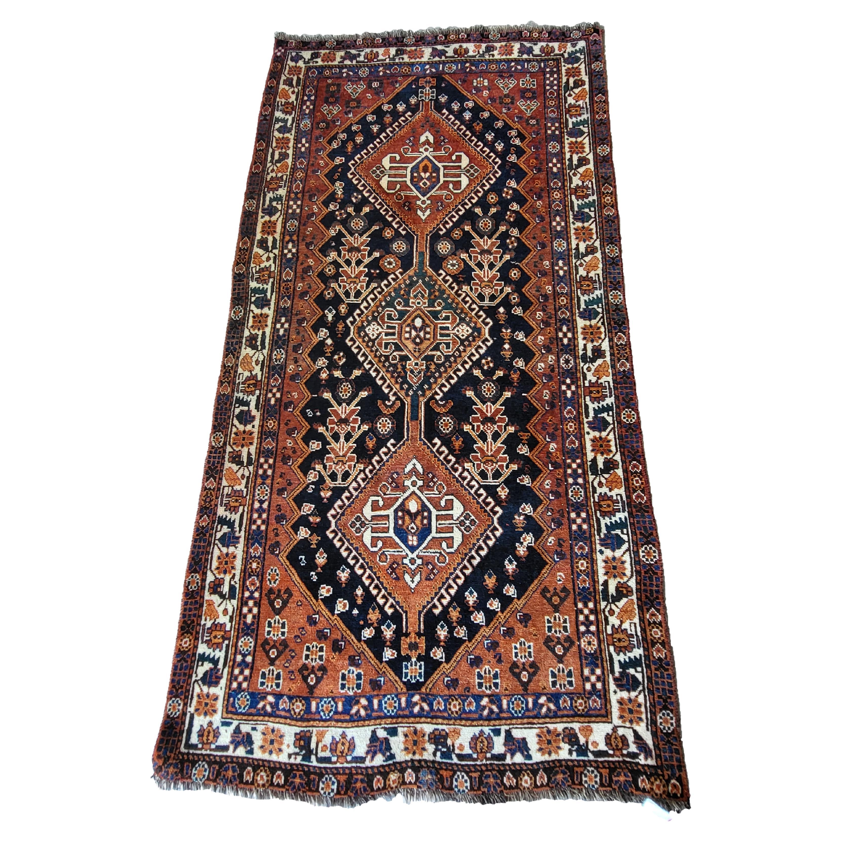 Antique Lori - Nomadic Persian Rug - Rust / Orange & Black  For Sale