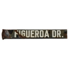 Antique Los Angeles Street Sign, Figueroa Dr., 1920s
