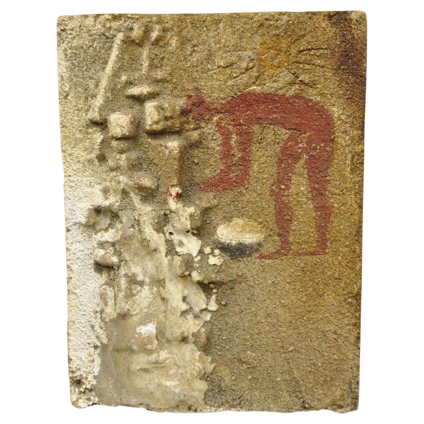 Antique Lost and Found Hieroglyphic Red Figure Pottery 12 x 9 Tile C5 For Sale