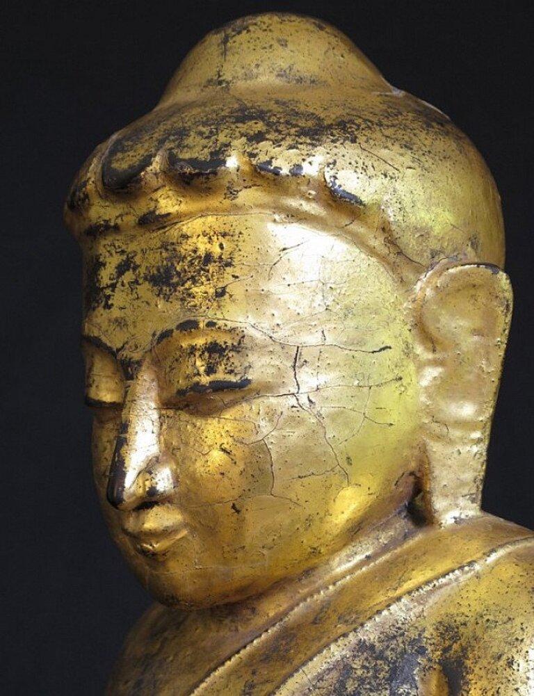 Antiker Lotus-Buddha aus Birma im Angebot 4
