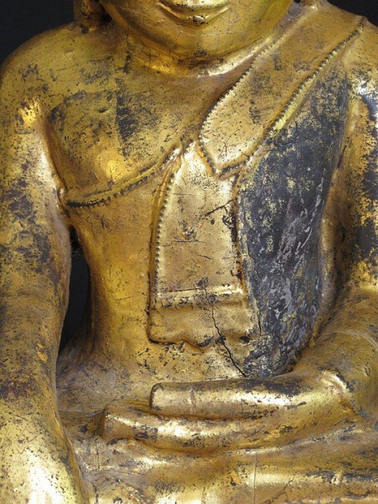 Antiker Lotus-Buddha aus Birma im Angebot 5