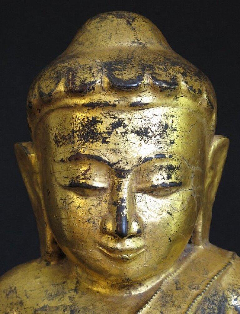 Antiker Lotus-Buddha aus Birma im Angebot 3