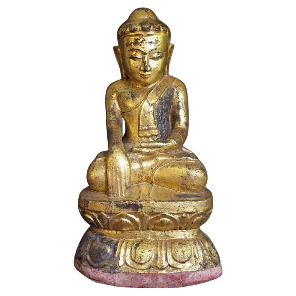 Antique Lotus Buddha from Burma For Sale