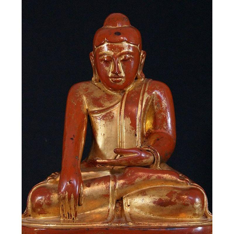 Antique Lotus Buddha Statue from Burma For Sale 2