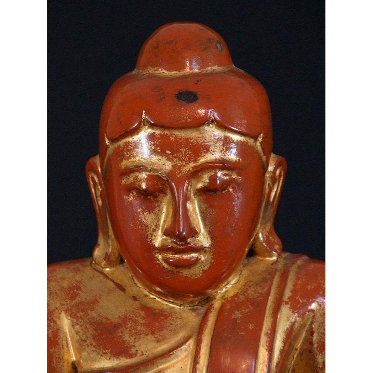 Antique Lotus Buddha Statue from Burma For Sale at 1stDibs