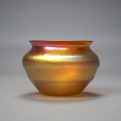 Antique Louis Comfort Tiffany Favrile Art Glass Bowl Circa 1920 Signed LCT