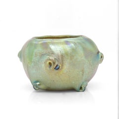 Antique Louis Comfort Tiffany Favrile Glass Salt Cellar / Miniature Cabinet Vase