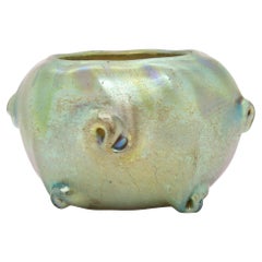 Antike Louis Comfort Tiffany Favrile Glas Salz Keller / Miniatur Kabinett Vase