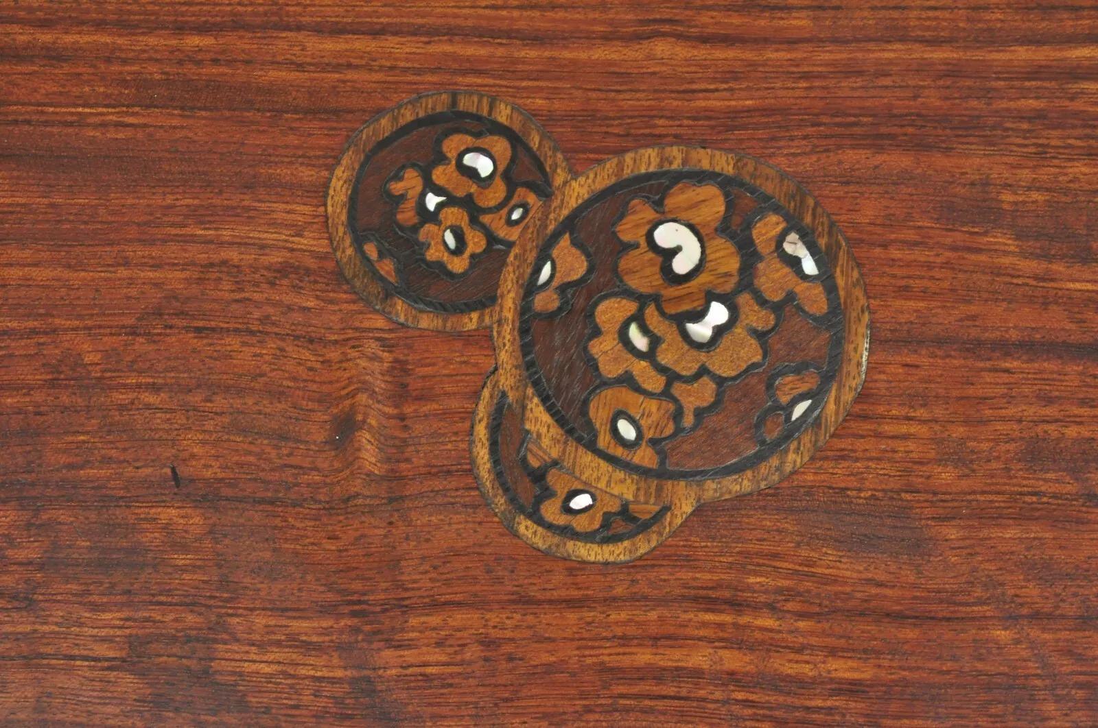 Antique Louis Majorelle French Art Nouveau Inlaid Mahogany 2 Tier Side Table For Sale 2