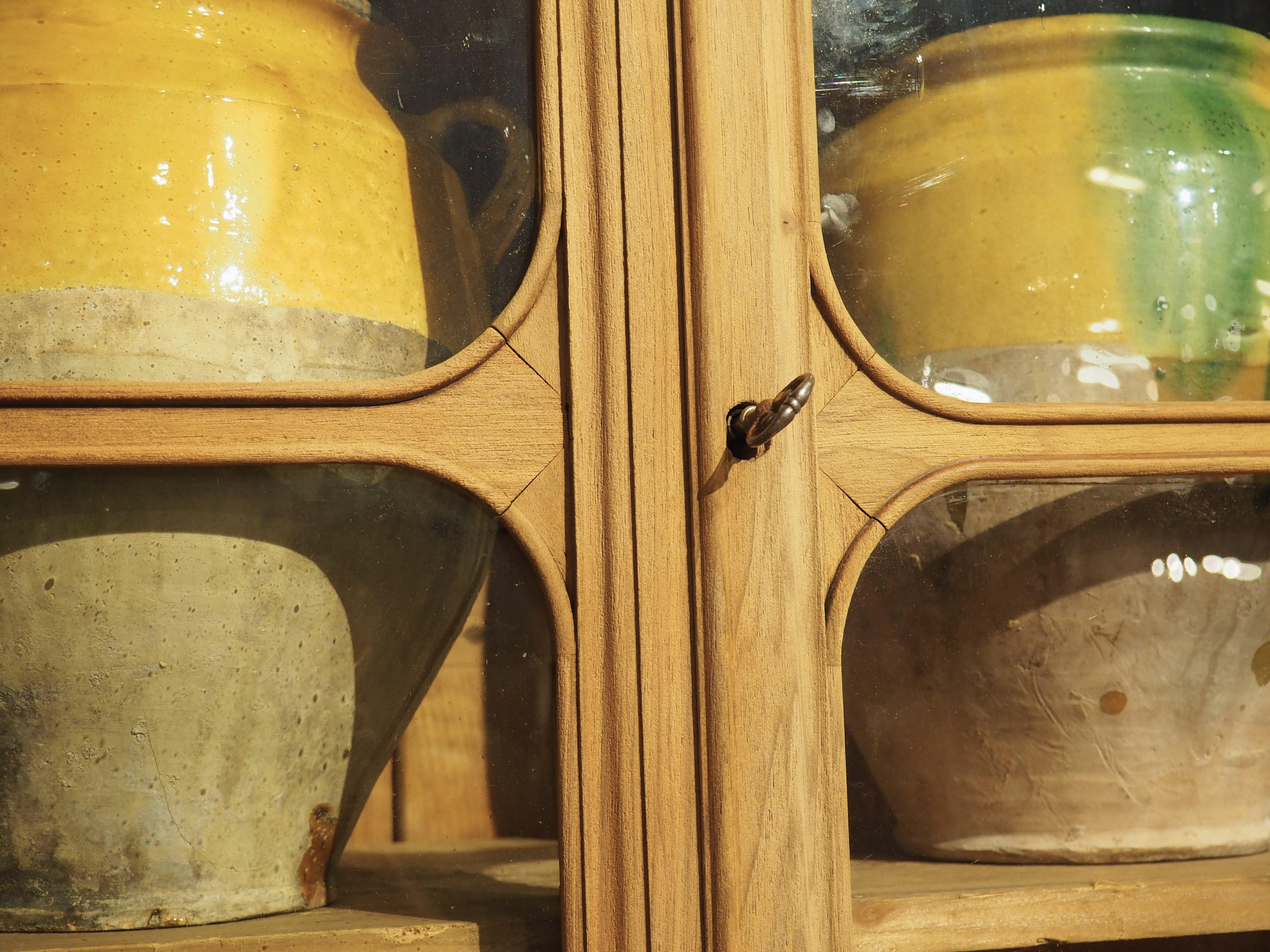 Antique Louis Philippe Bibliothèque in Stripped Walnut, Original Glass, C. 1850 4
