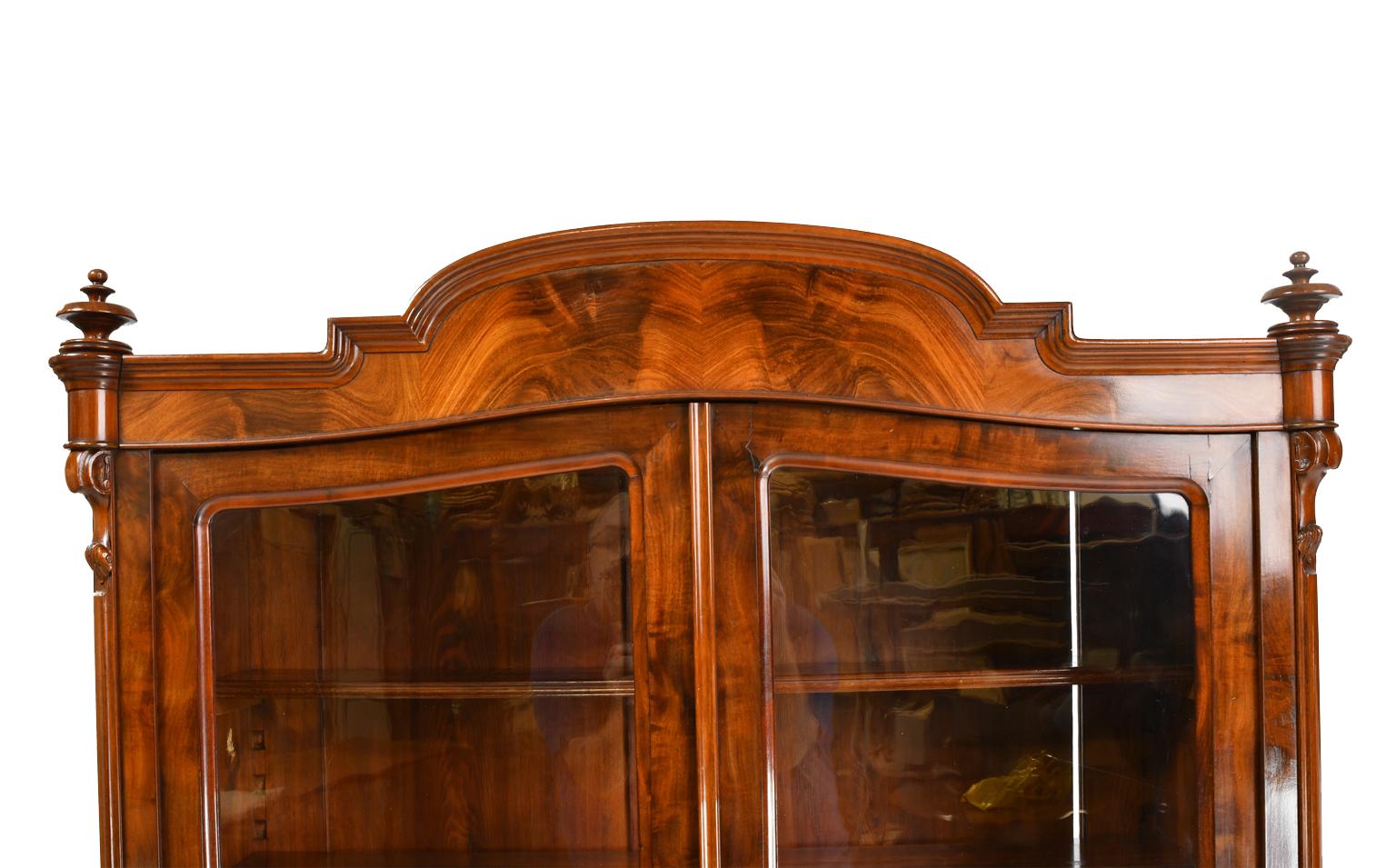 Antique Louis Philippe Bookcase / Vitrine in West Indies Mahogany, German 5