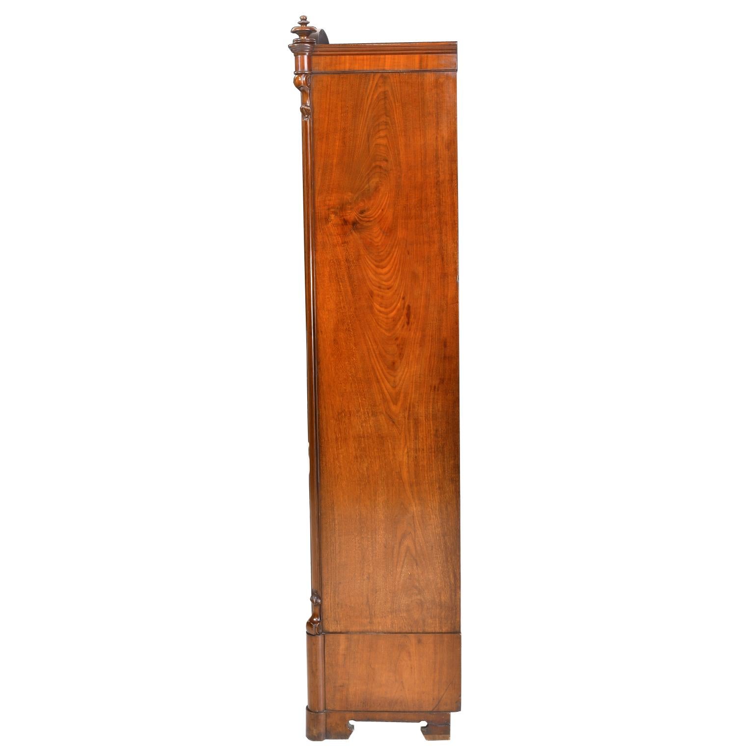 Hand-Crafted Antique Louis Philippe Bookcase / Vitrine in West Indies Mahogany, German