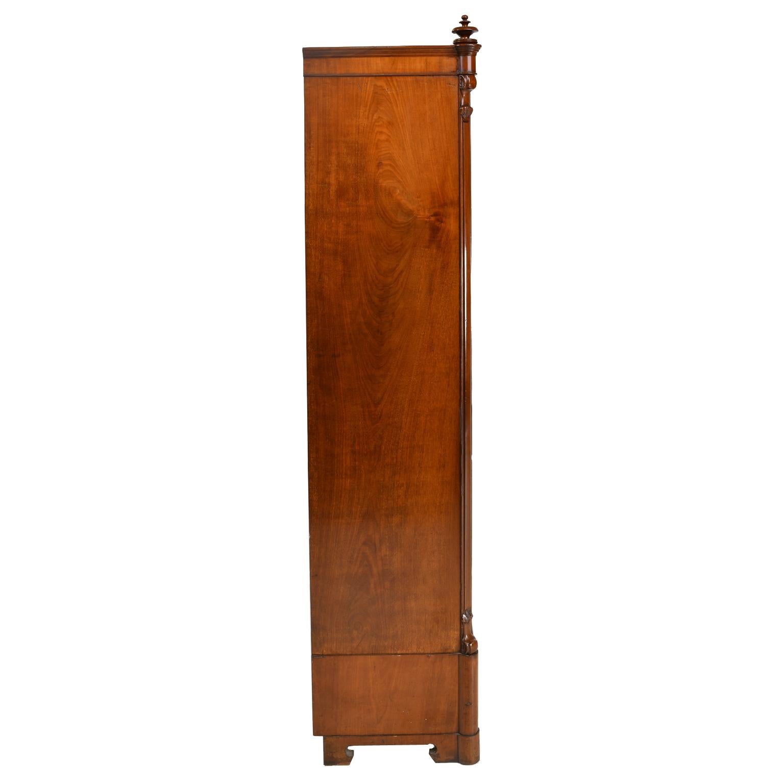 Antique Louis Philippe Bookcase / Vitrine in West Indies Mahogany, German 1