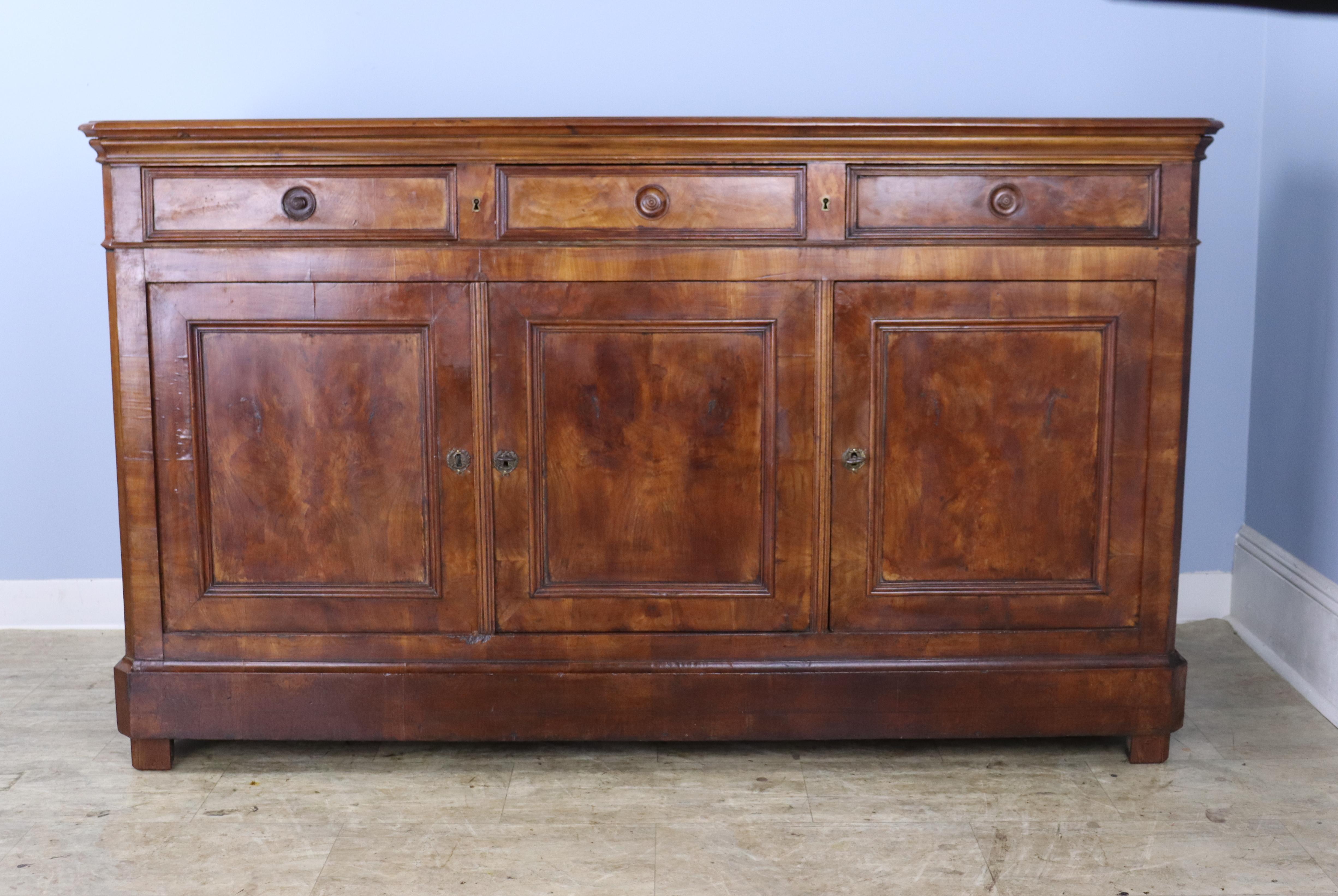 Antique Louis Philippe Burr Elm Enfilade In Good Condition For Sale In Port Chester, NY