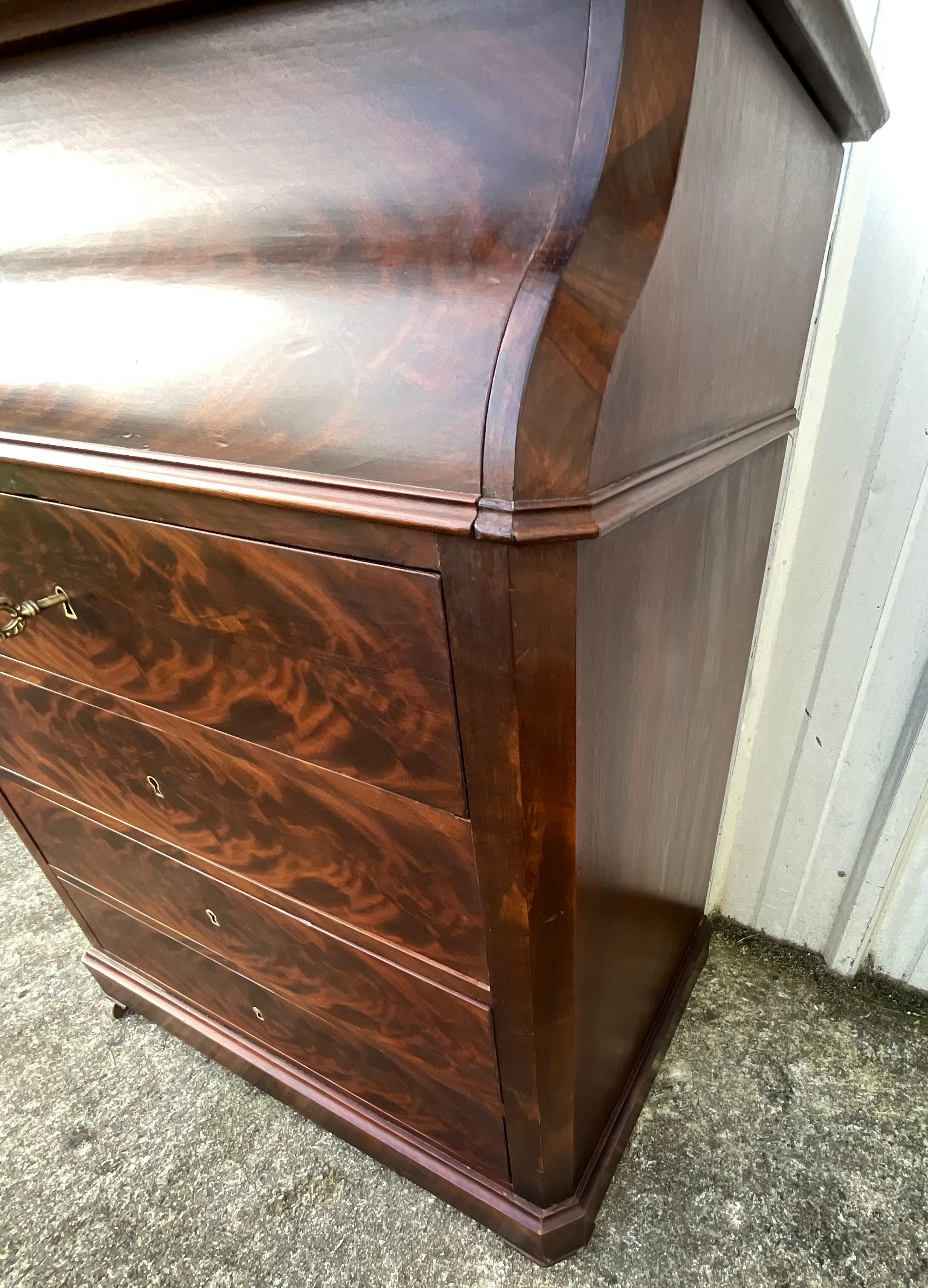 Ancienne commode Chemin De Fer Louis-philippe avec marbre et miroir, La 4