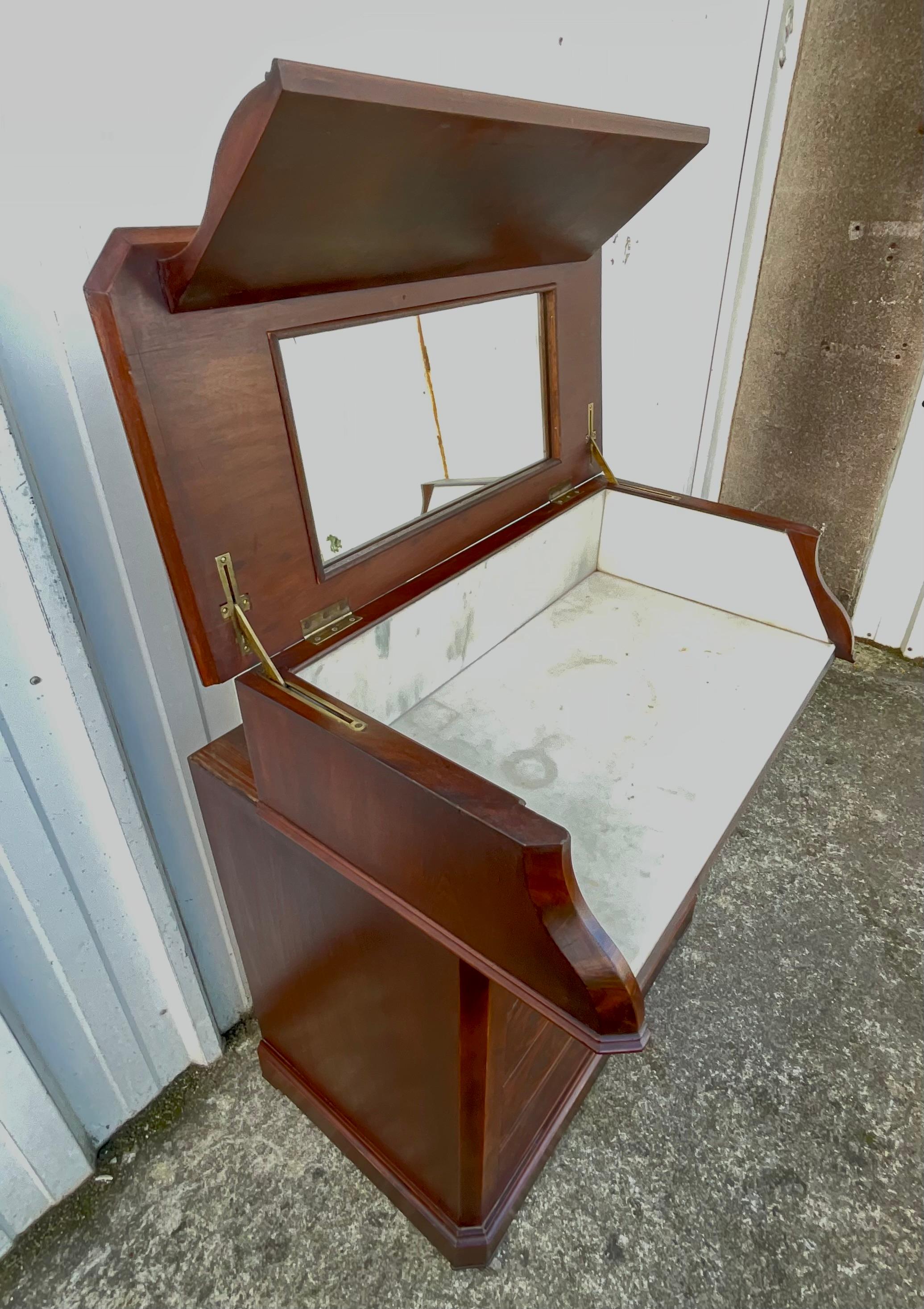 Ancienne commode Chemin De Fer Louis-philippe avec marbre et miroir, La 8