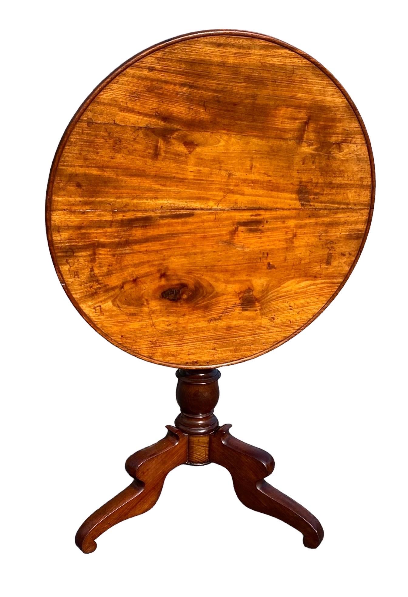 French Antique Louis Philippe Cherry Wood Tilt Top Table