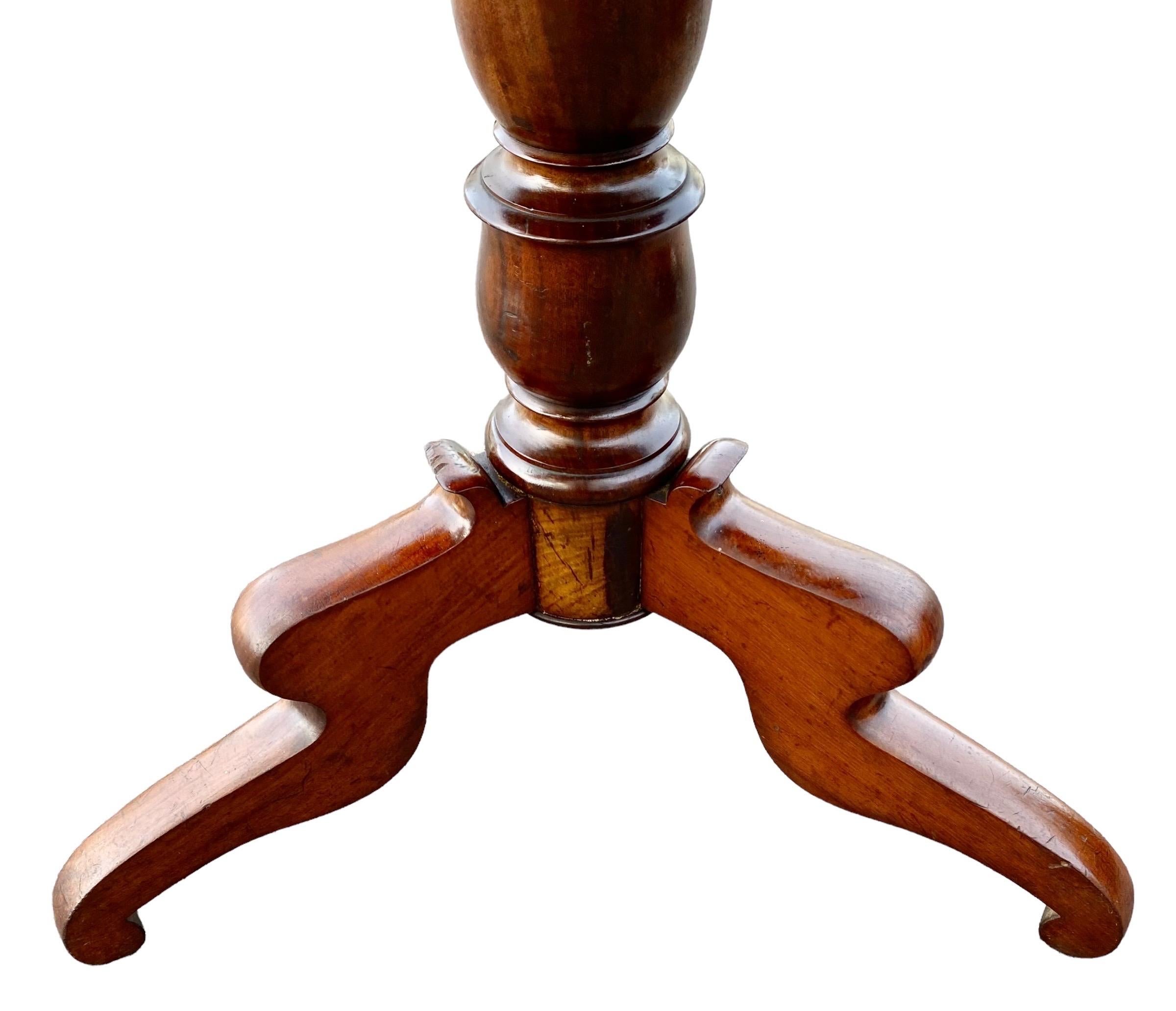 Mid-19th Century Antique Louis Philippe Cherry Wood Tilt Top Table