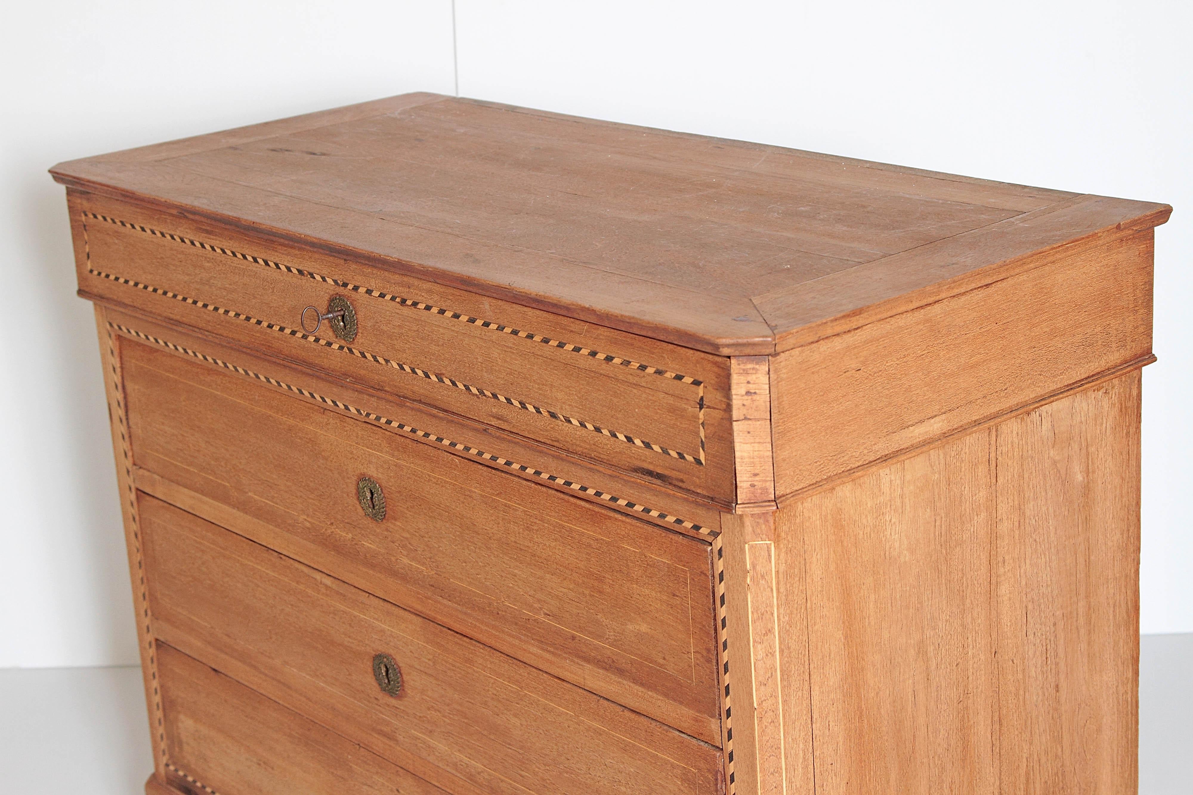 Antique Louis Philippe Chest of Drawers with Wood Top 4