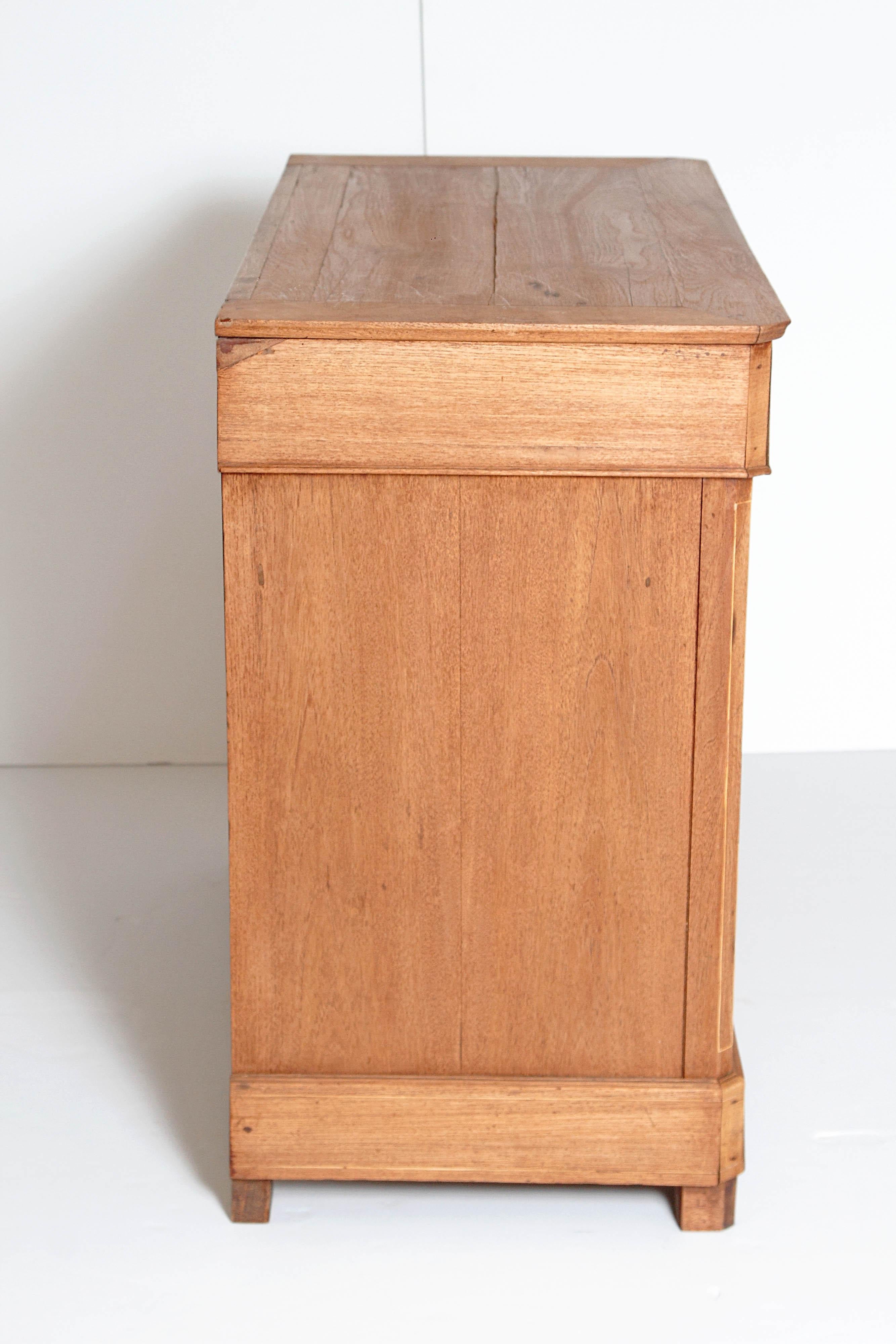 Bleached Antique Louis Philippe Chest of Drawers with Wood Top