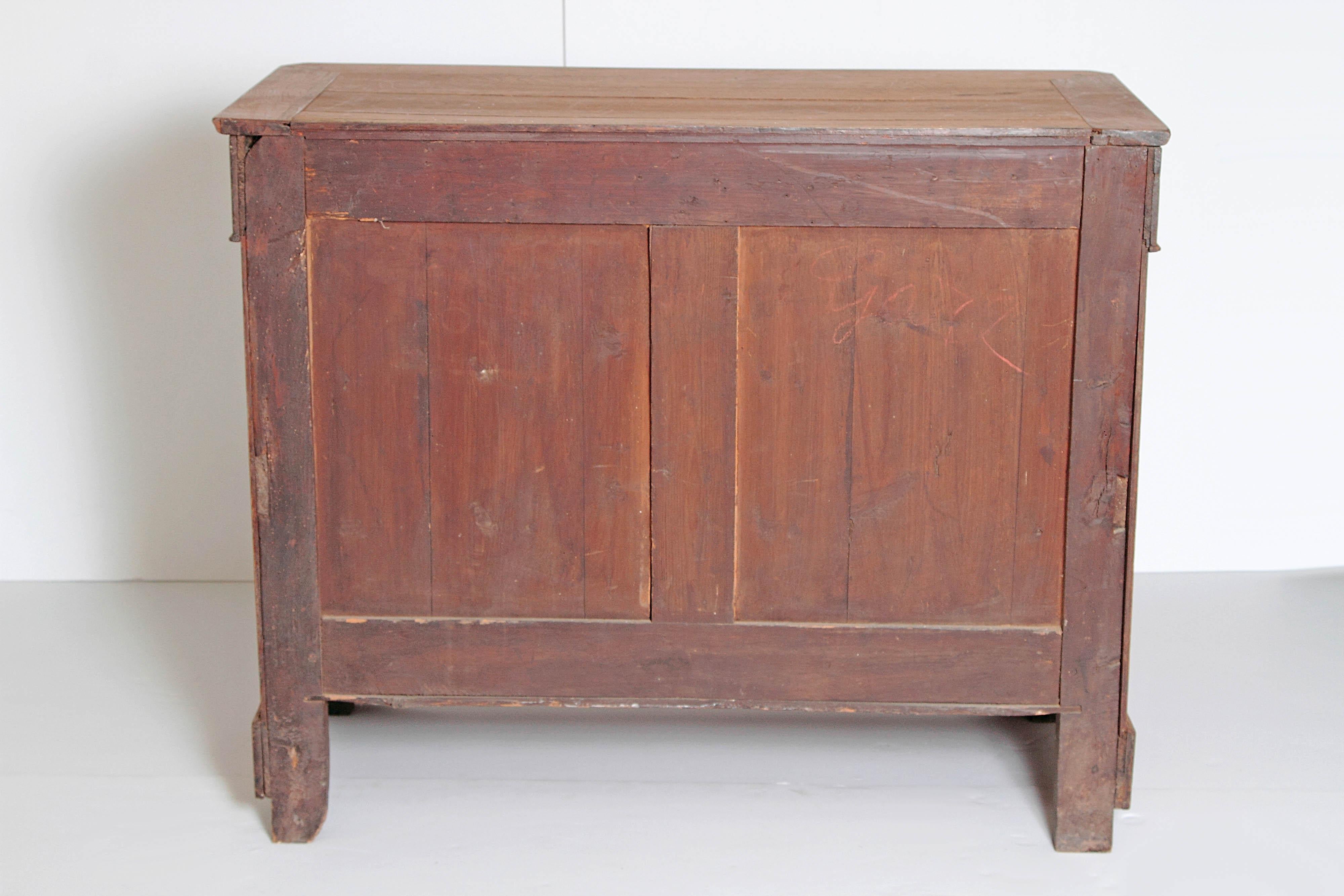 19th Century Antique Louis Philippe Chest of Drawers with Wood Top