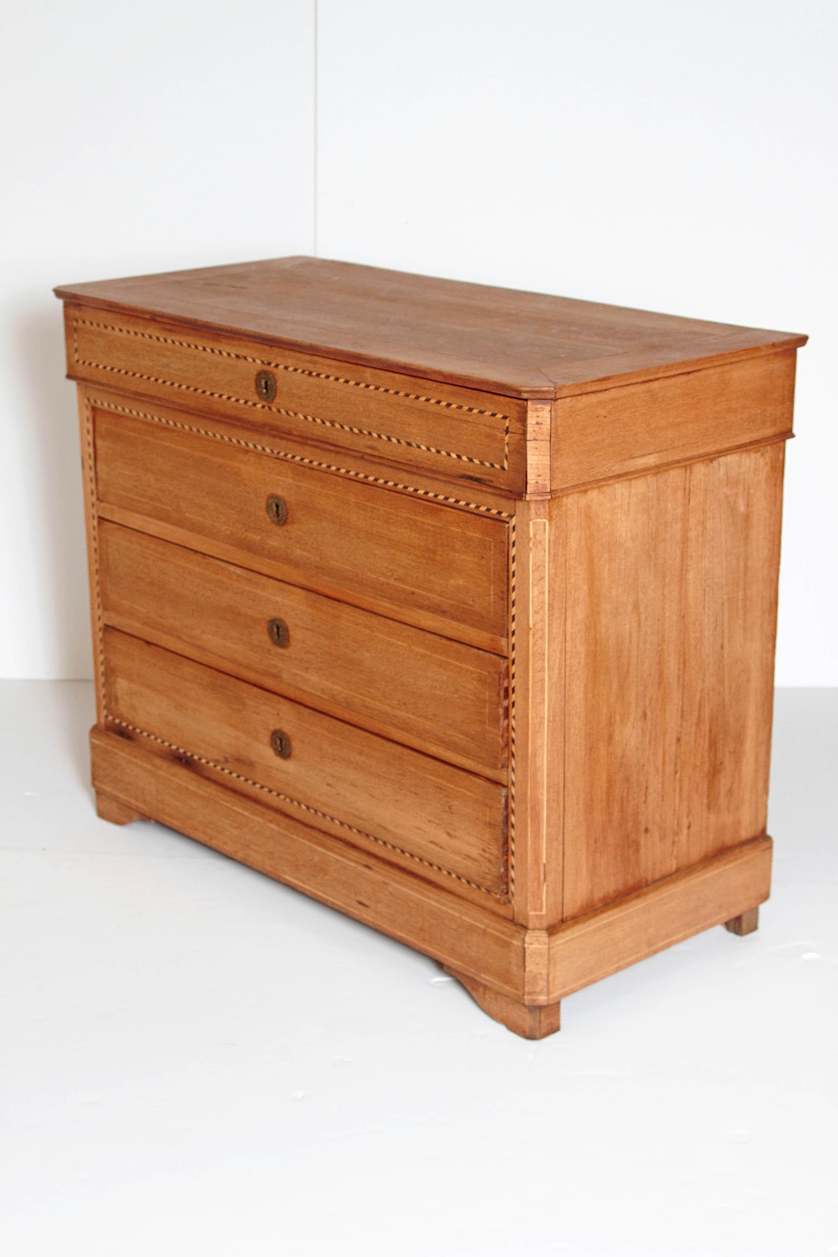 Antique Louis Philippe Chest of Drawers with Wood Top 1