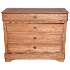 Antique Louis Philippe Chest of Drawers with Wood Top