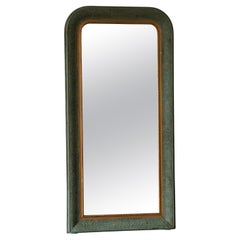 Antique Louis Philippe French Full Length Mirror, Green and Gold, Late 19th Cent