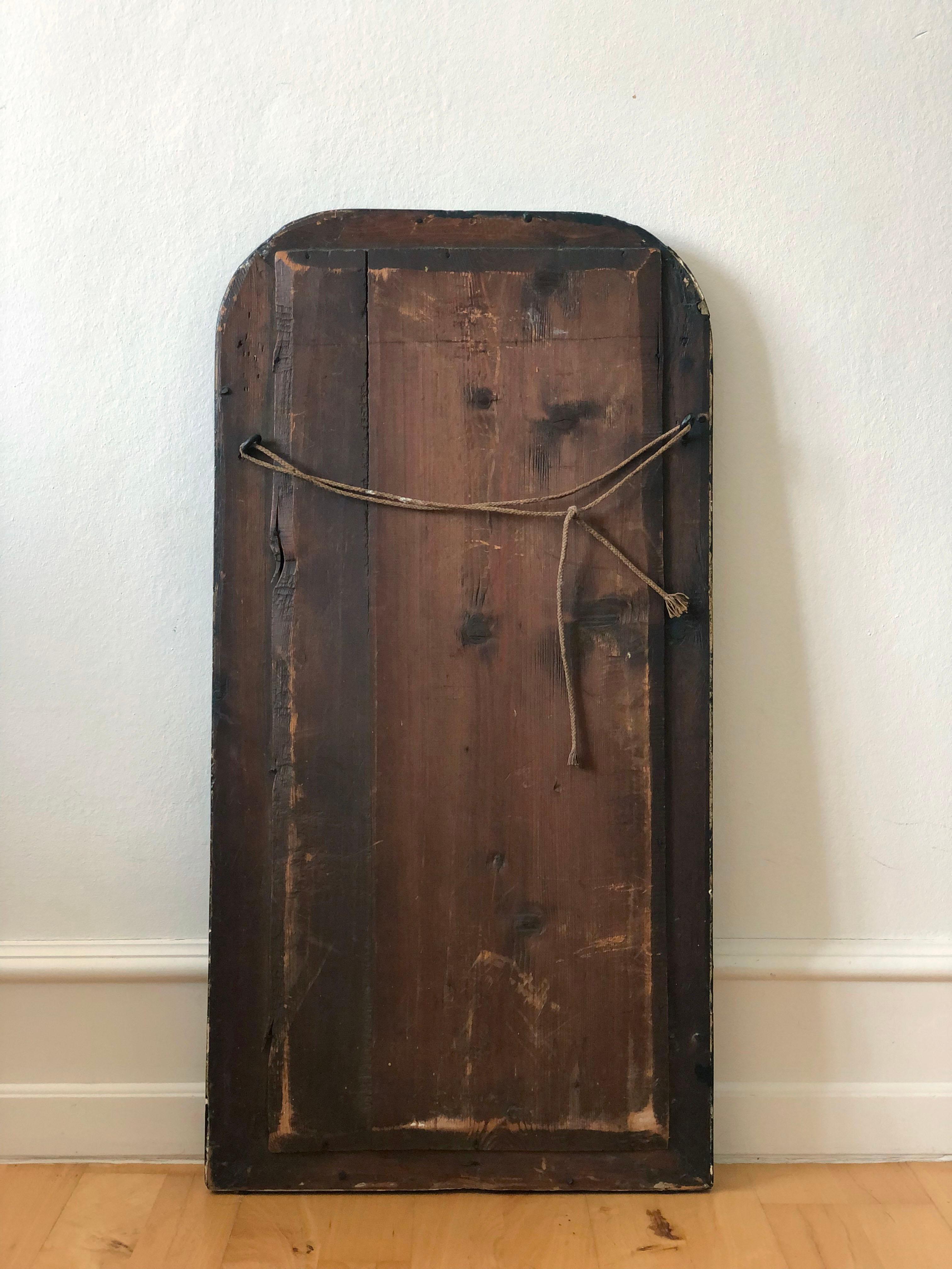 Antique Louis Philippe French Full Length Mirror in Schwarz und Gold, 19. Jahrhundert im Angebot 2