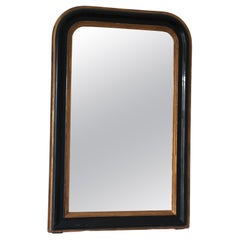 Antique French Mirror de Louis Philippe en noir et or, fin du 19e siècle