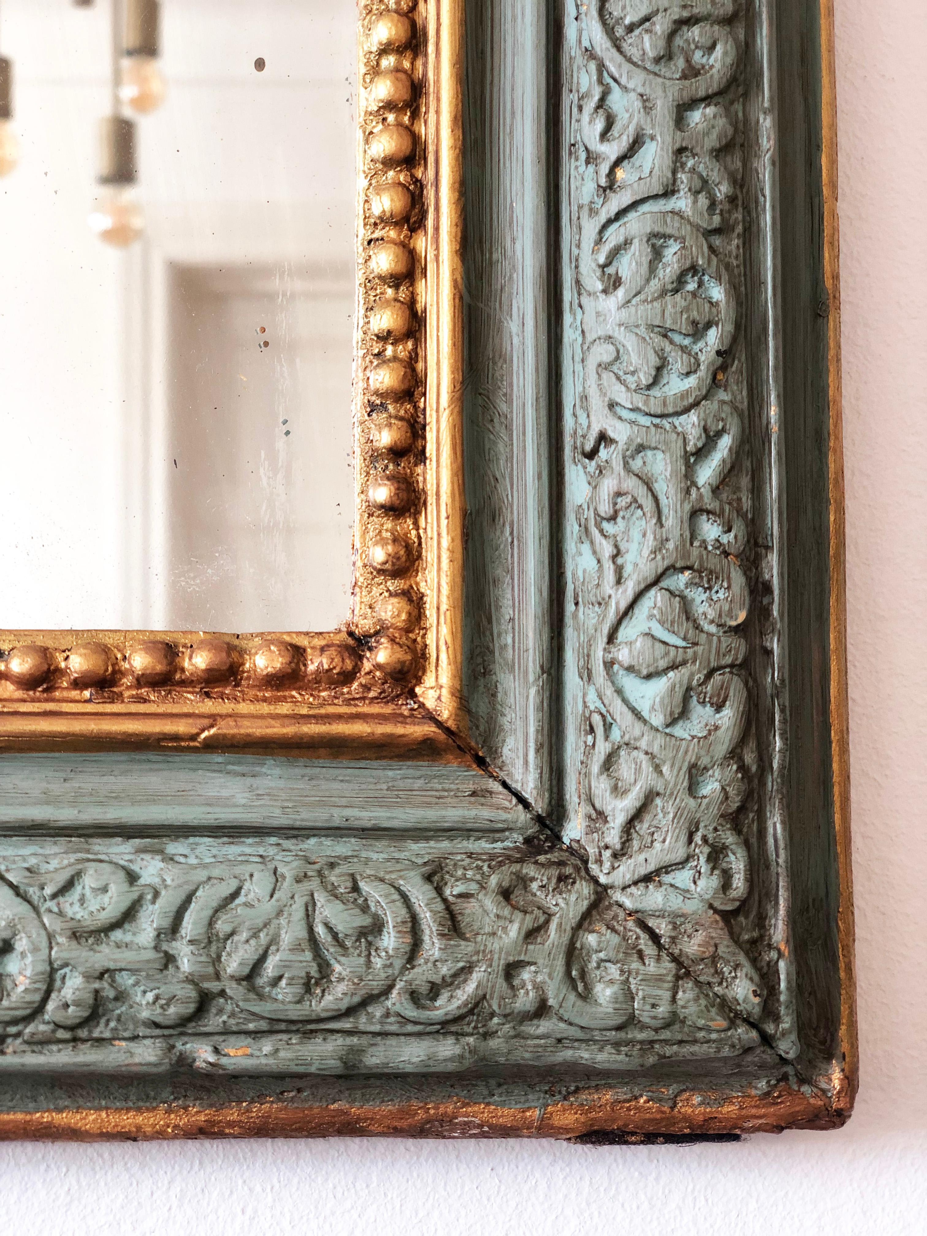 Sculpté à la main Antique French Mirror de Louis Philippe en Greene & Greene, fin du 19e siècle en vente