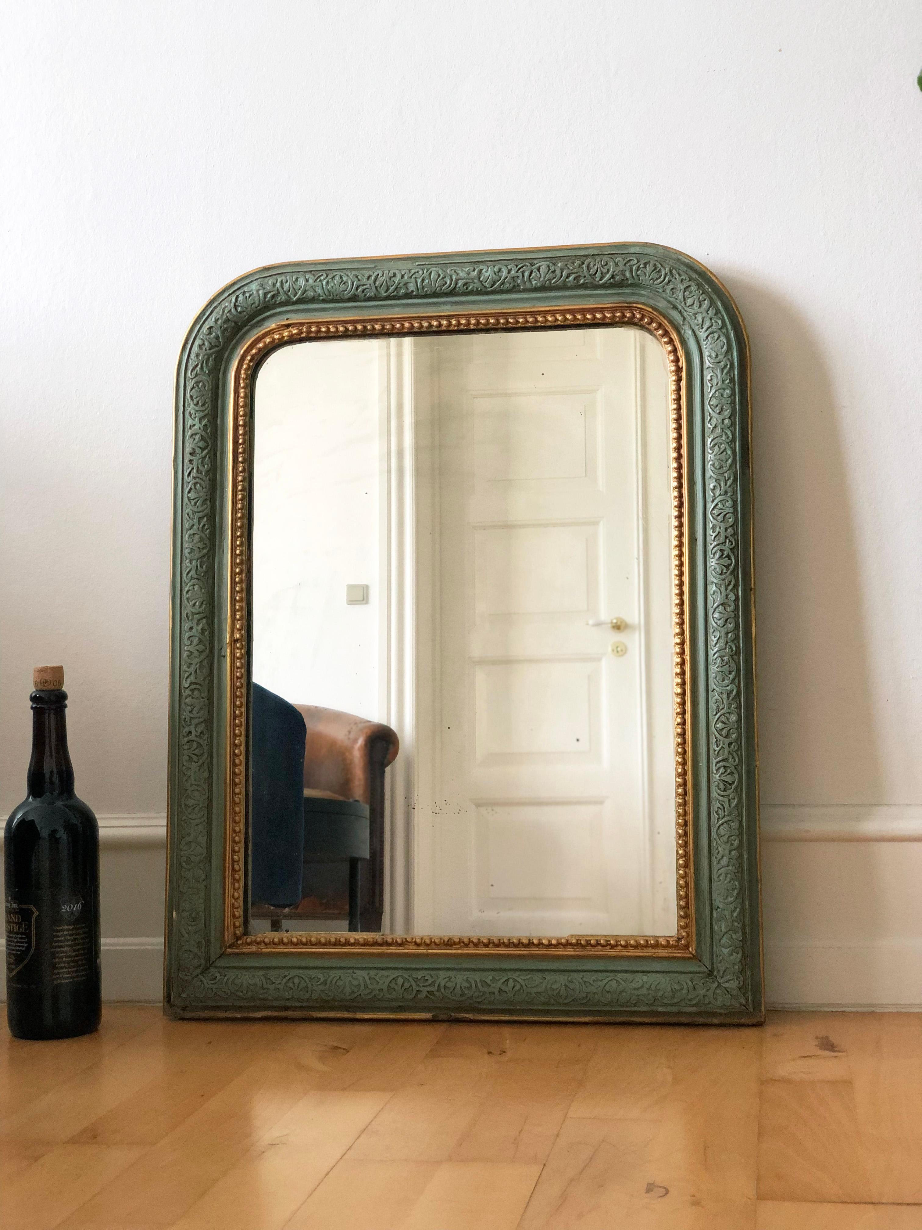 Antique French Mirror de Louis Philippe en Greene & Greene, fin du 19e siècle Bon état - En vente à Sakskøbing, DK