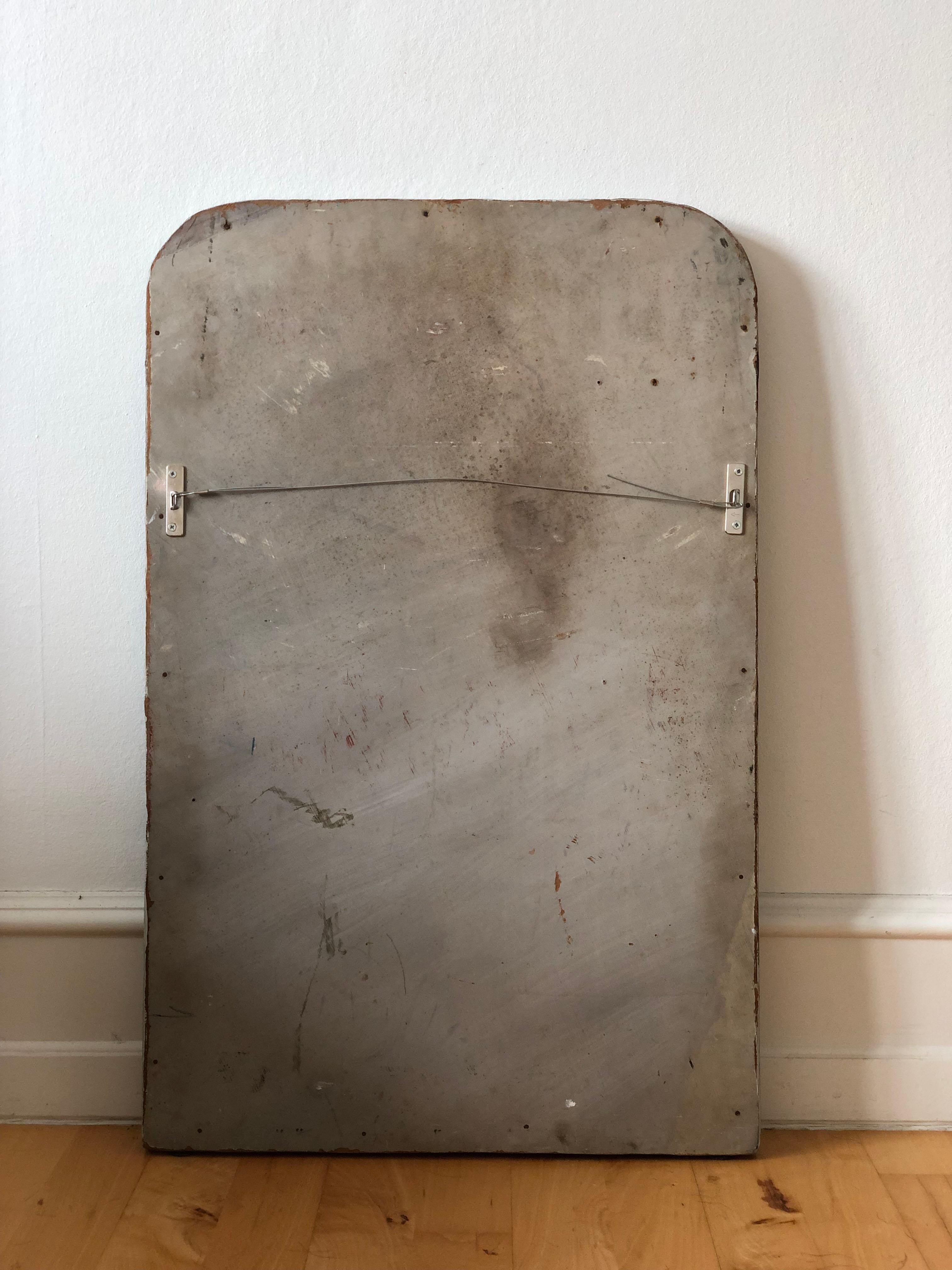 Antique Louis Philippe French Mirror in Green and Gold, Late 19th Century For Sale 2