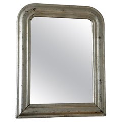 Antique Louis Philippe French Mirror in Silver, Late 19th Century