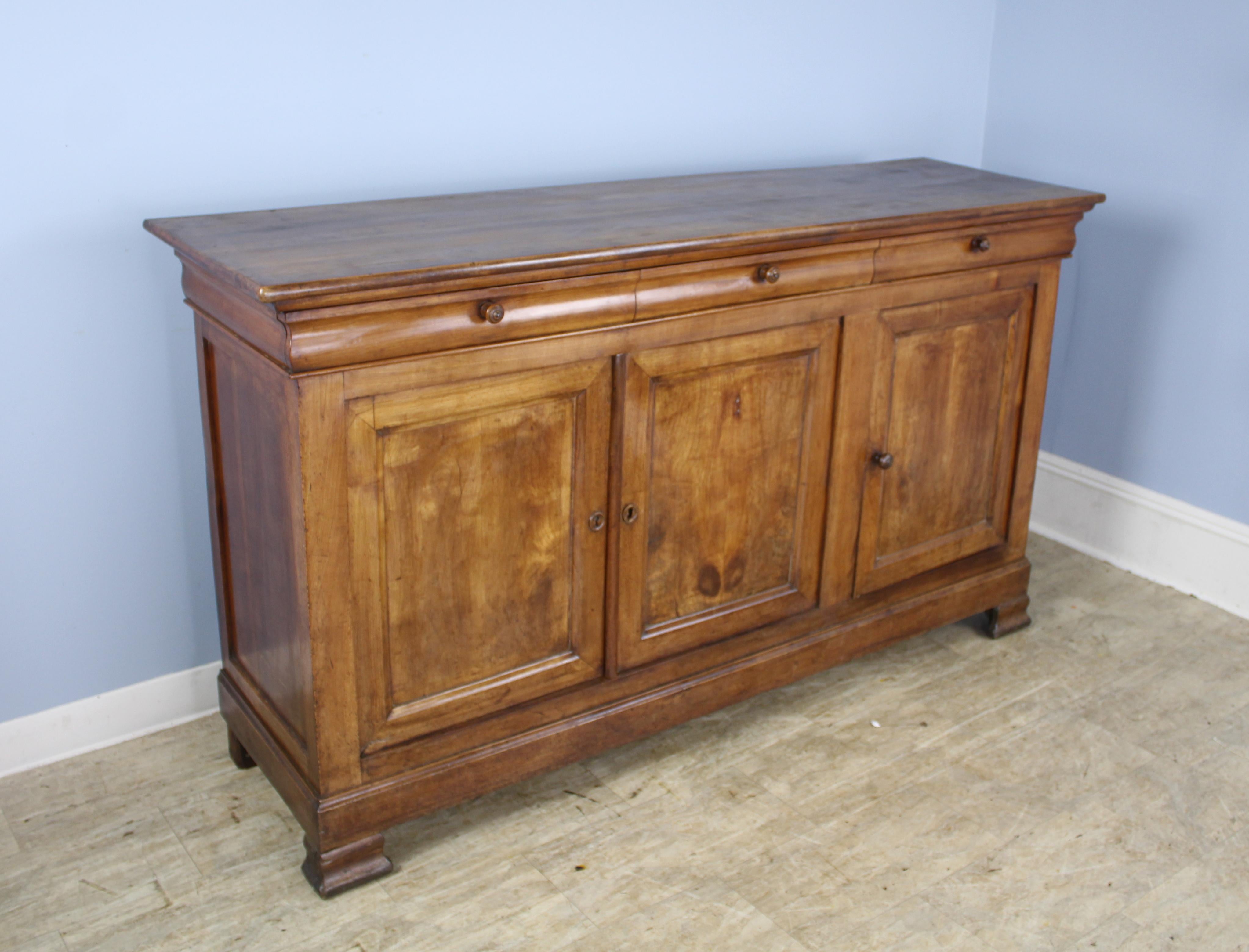 Antique Louis Philippe Fruitwood Enfilade In Good Condition For Sale In Port Chester, NY
