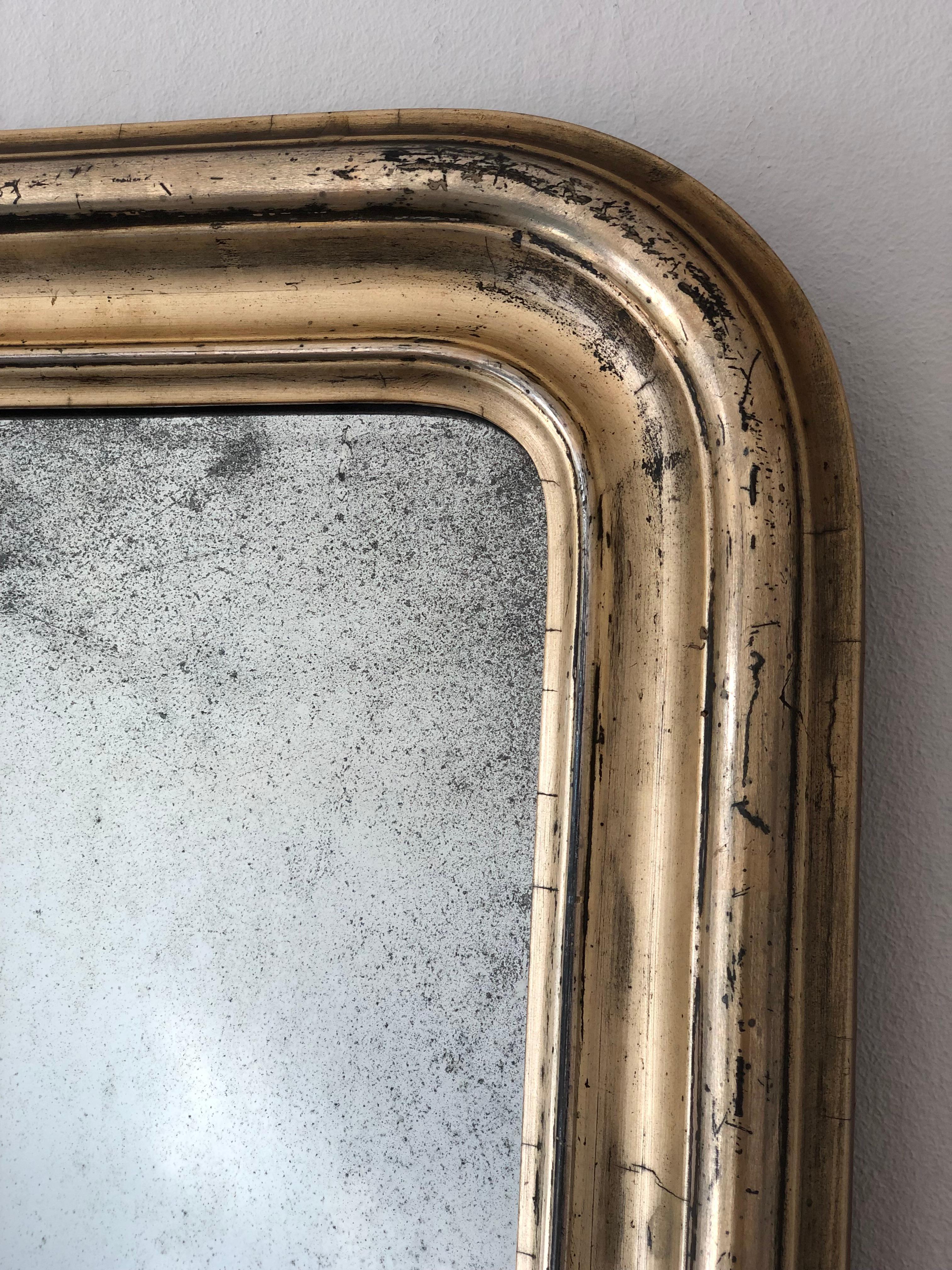 Wood Antique Louis Philippe Full Length Giltwood Mirror France Late 19th Century