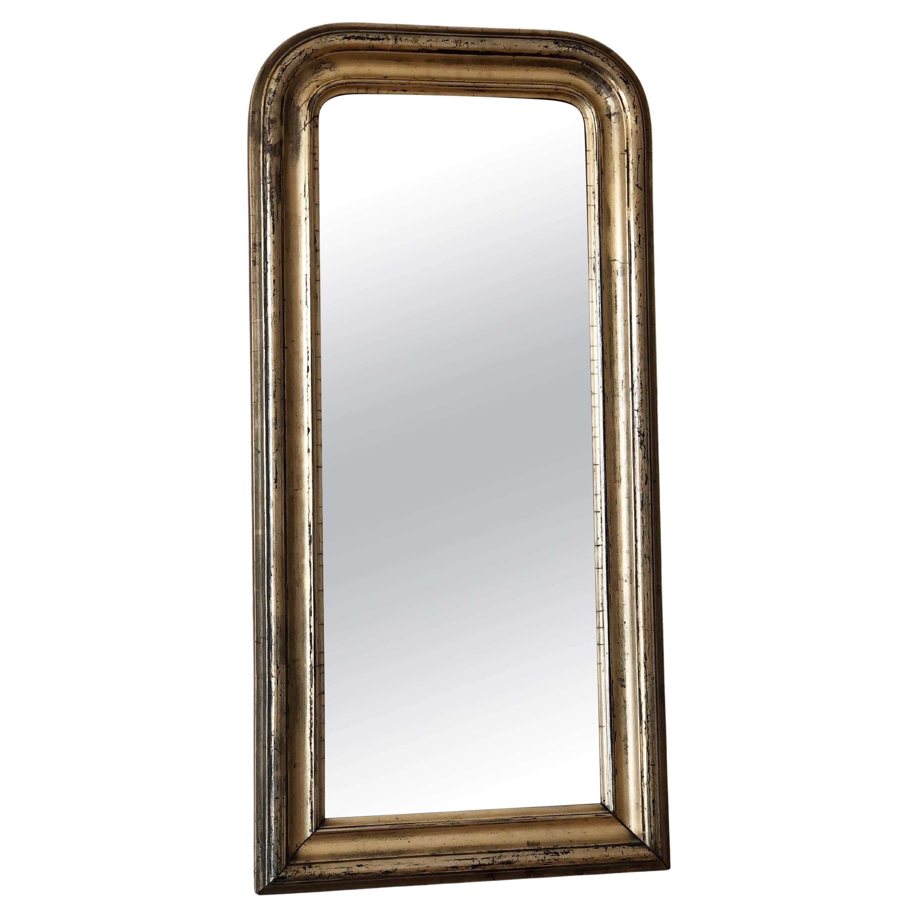 Antique Louis Philippe Full Length Giltwood Mirror France Late 19th Century