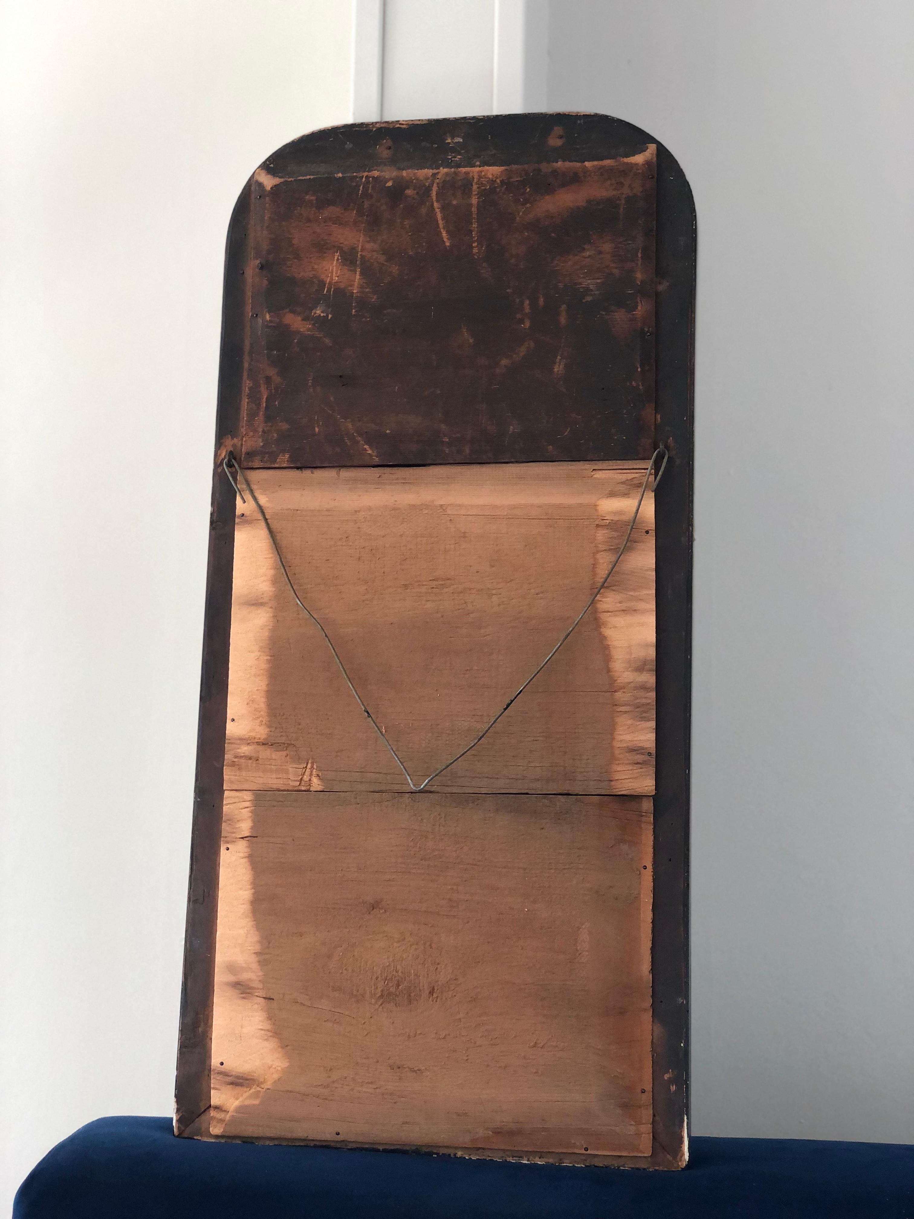 Wood Antique Louis Philippe Full Length Mirror In Black and Gold France Late 19th Cen
