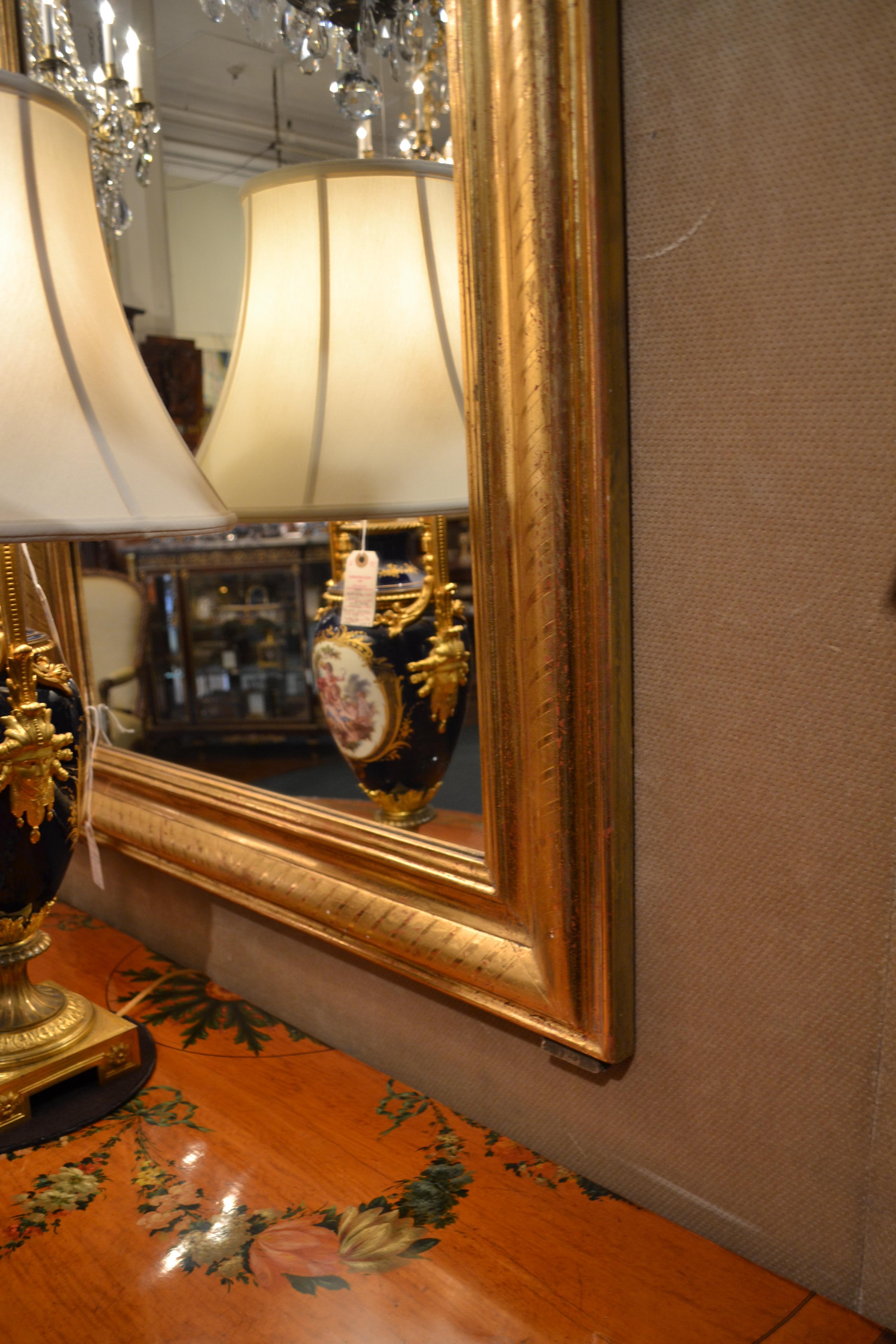 19th Century Antique Louis Philippe Gold Leaf Mirror circa 1850
