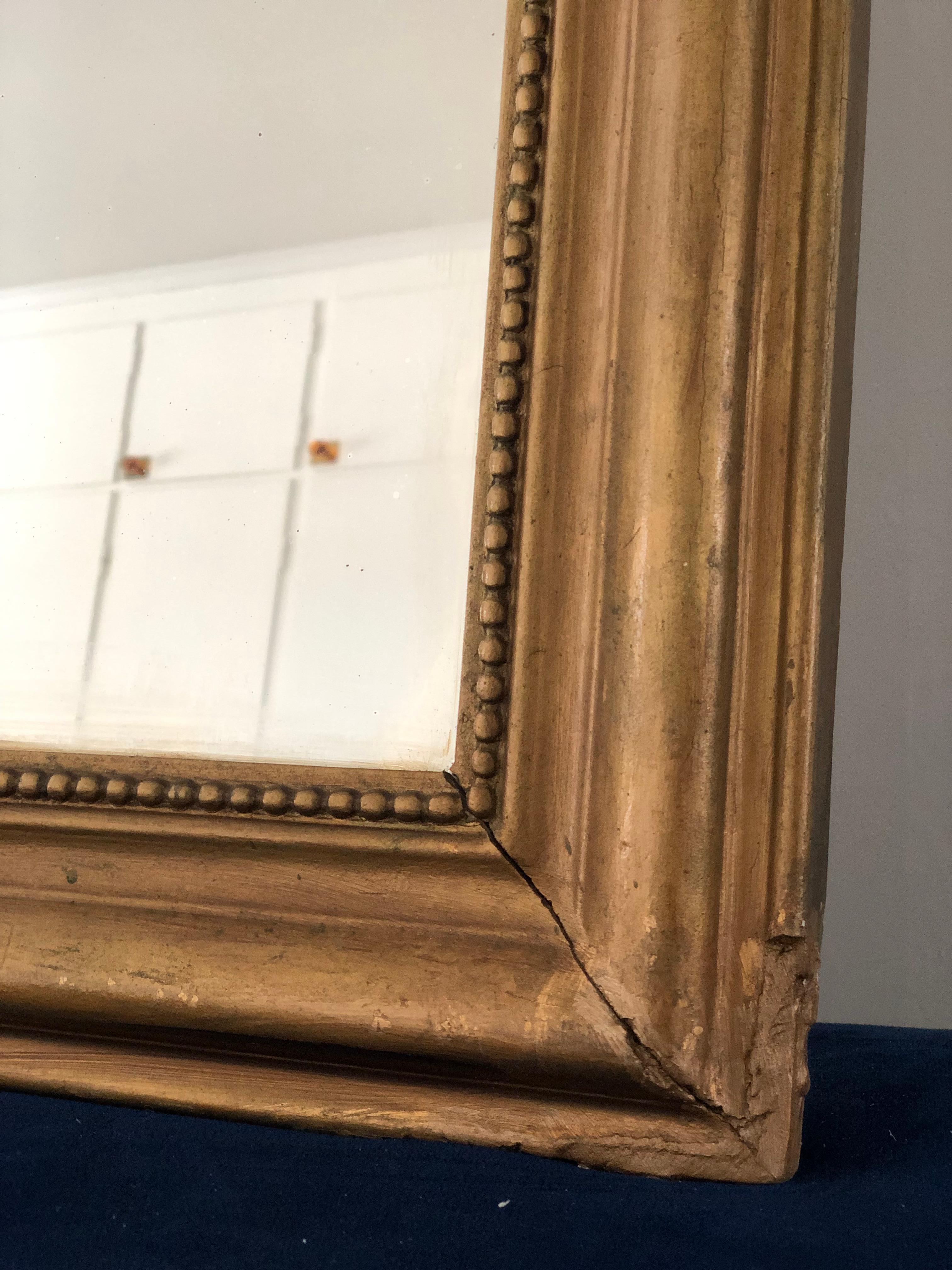 French Antique Louis Philippe Mirror Giltwood France Late 19th Century For Sale