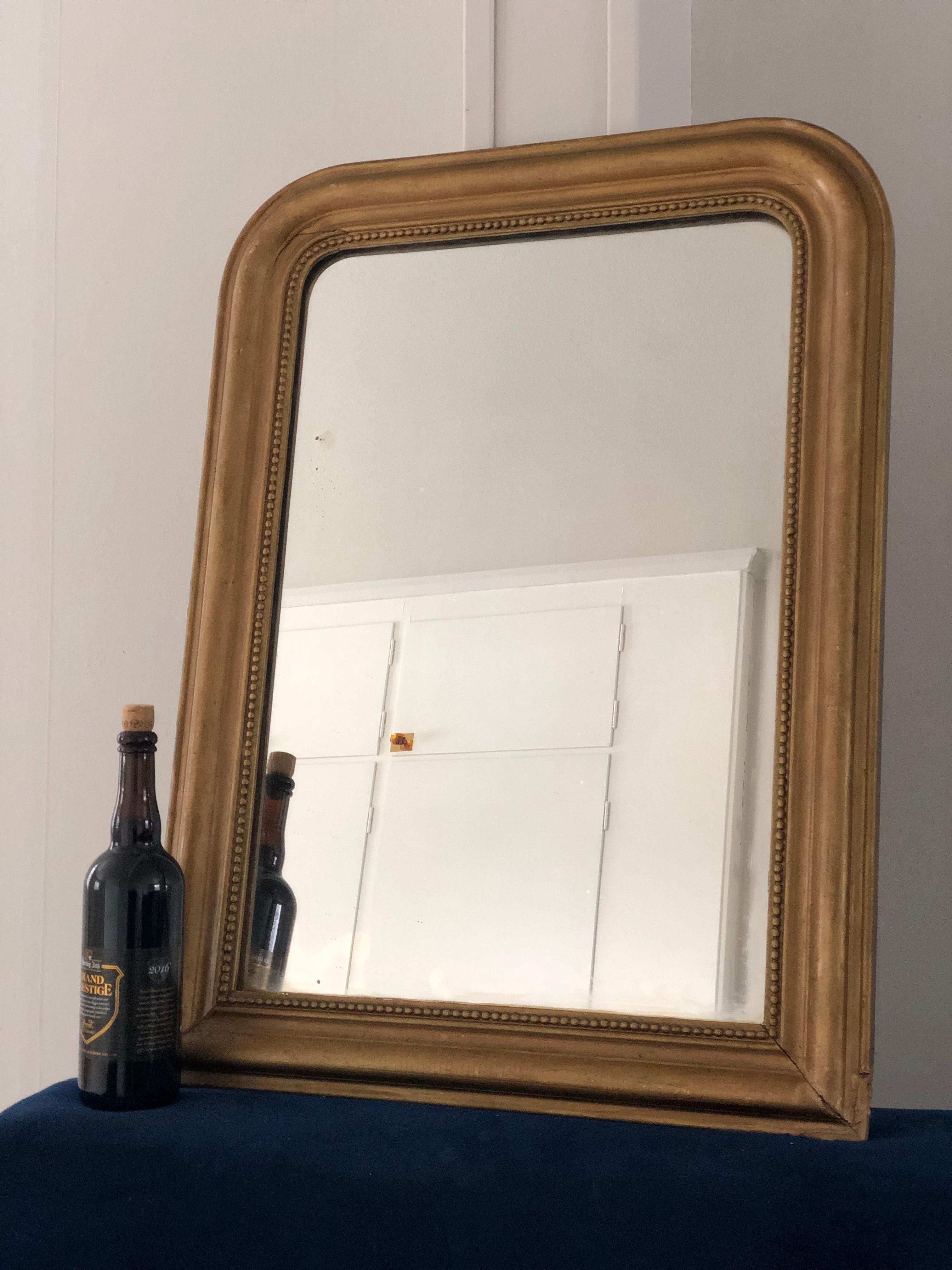 Antique Louis Philippe Mirror Giltwood France Late 19th Century In Good Condition For Sale In Bjuråker, SE