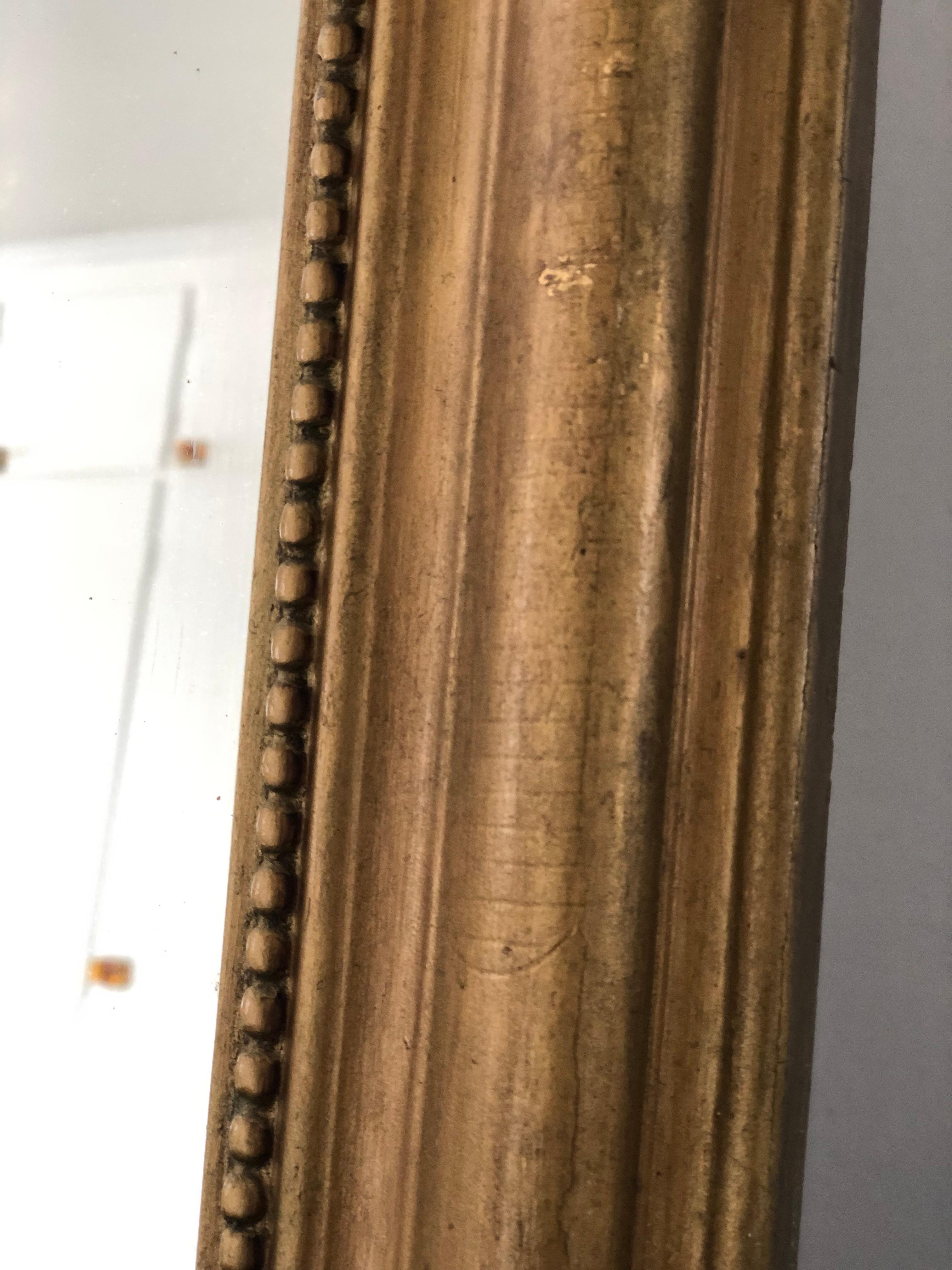 Doré Antique Louis Philippe Mirror Giltwood France Fin du 19ème siècle en vente