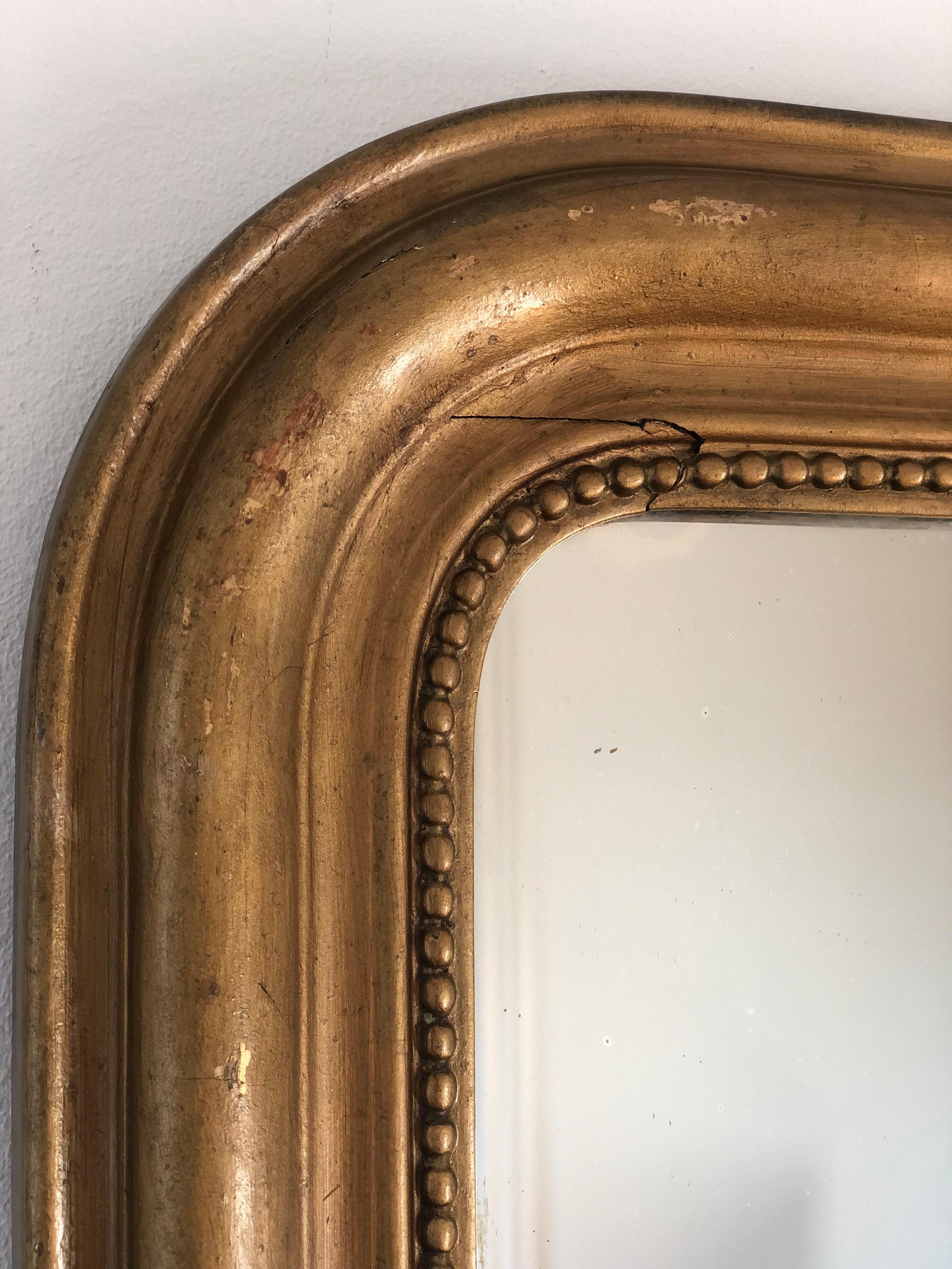 Antique Louis Philippe Mirror Giltwood France Late 19th Century 2