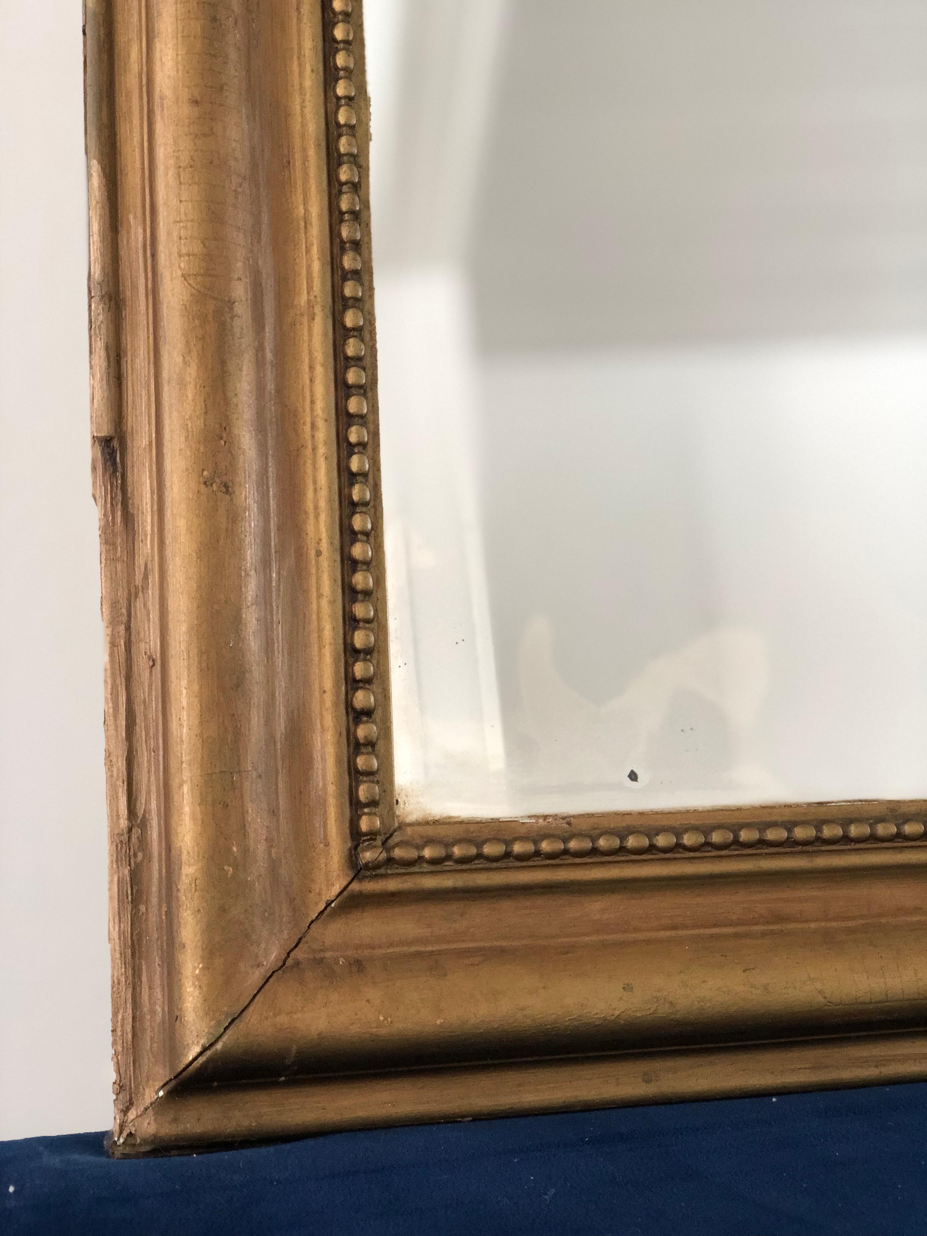 XIXe siècle Antique Louis Philippe Mirror Giltwood France Fin du 19ème siècle en vente