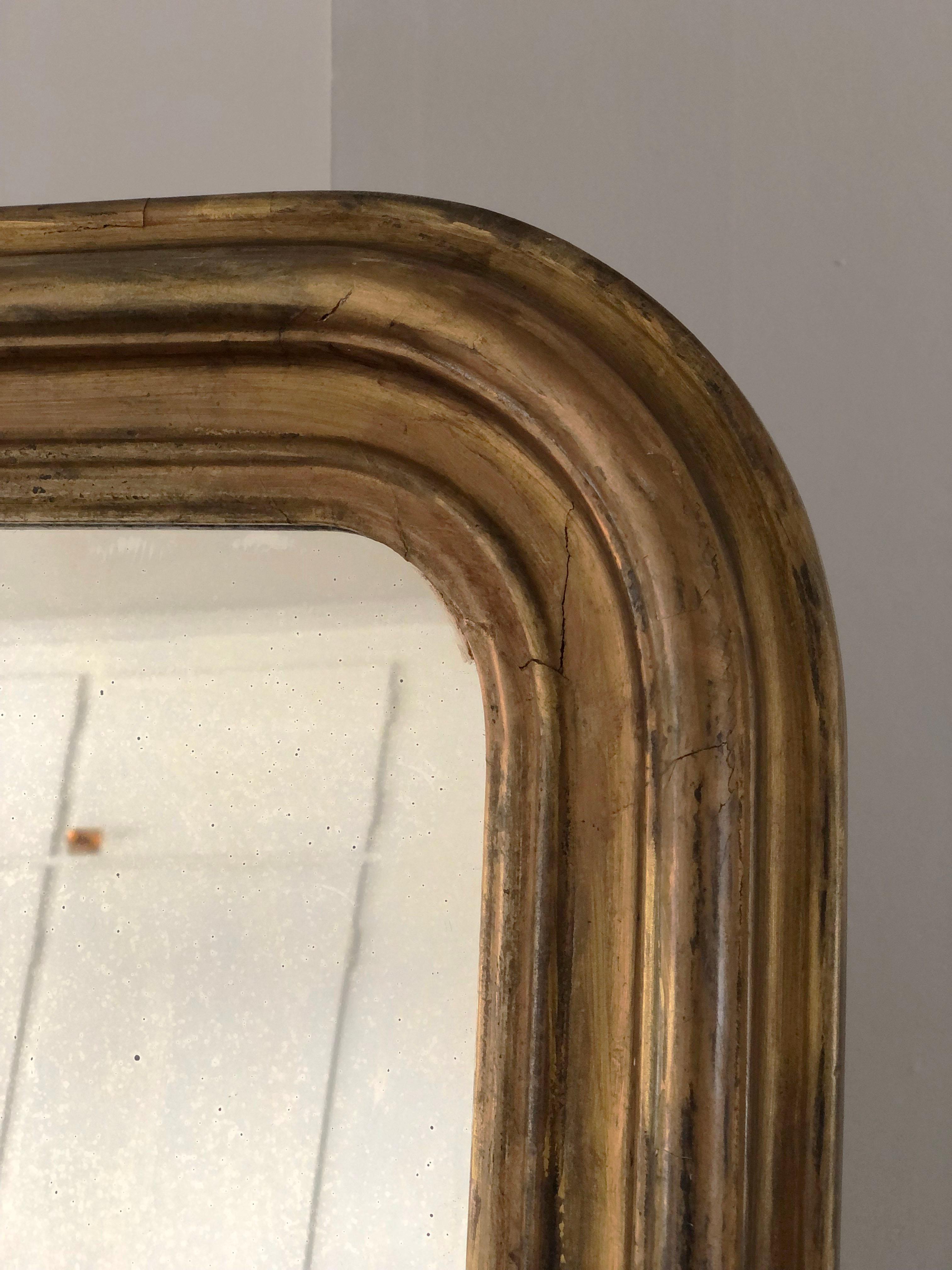 Antique Louis Philippe Mirror Giltwood The Netherlands Late 19th Century 2